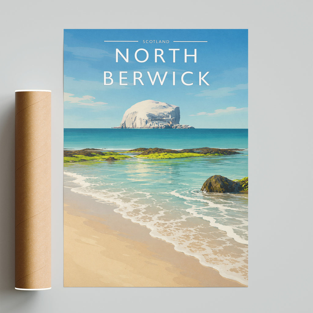 North Berwick Travel Poster - fine art print with shipping tube