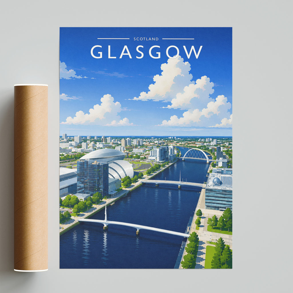 Glasgow #3 Travel Poster - fine art print with shipping tube