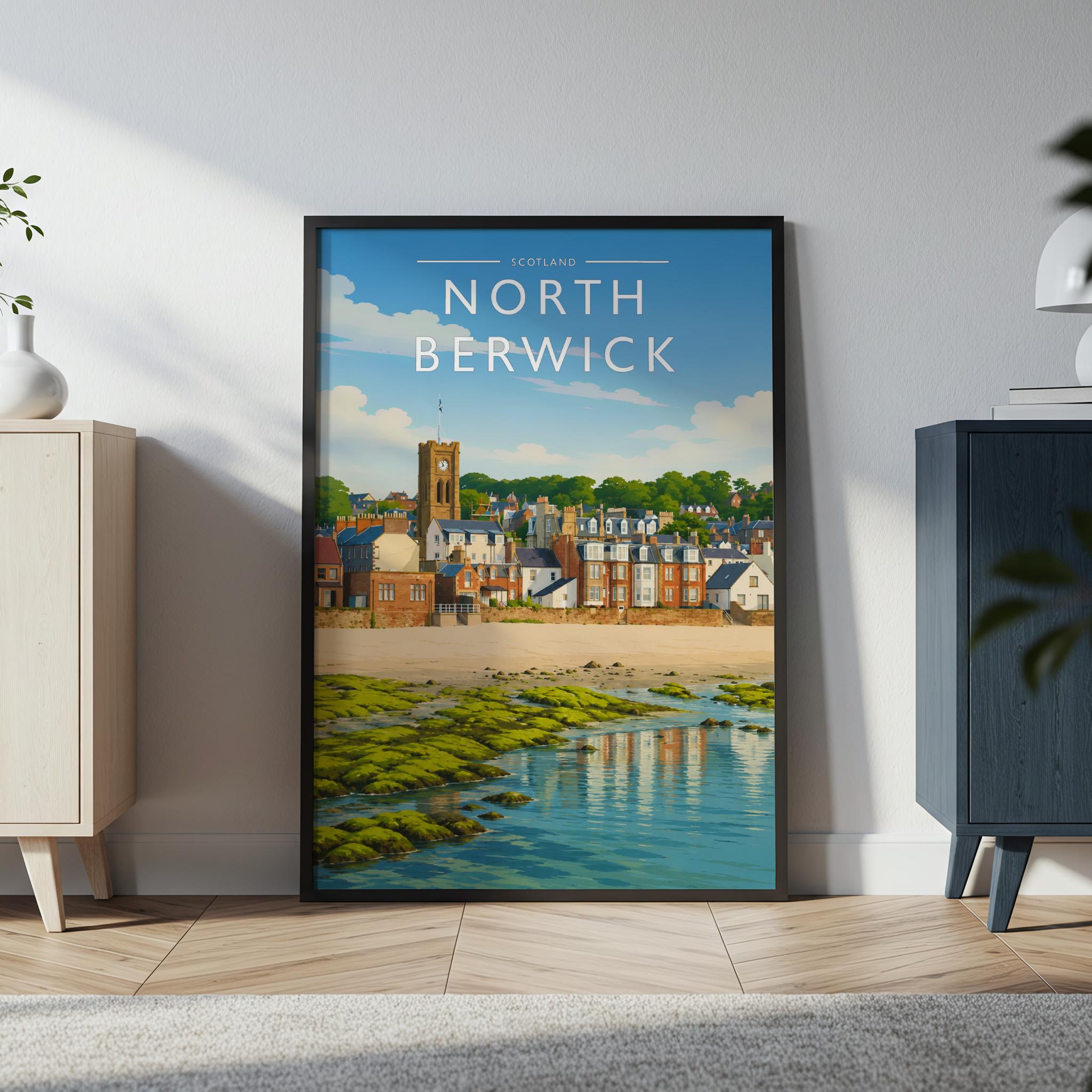 North Berwick #2 Travel Poster in a black frame