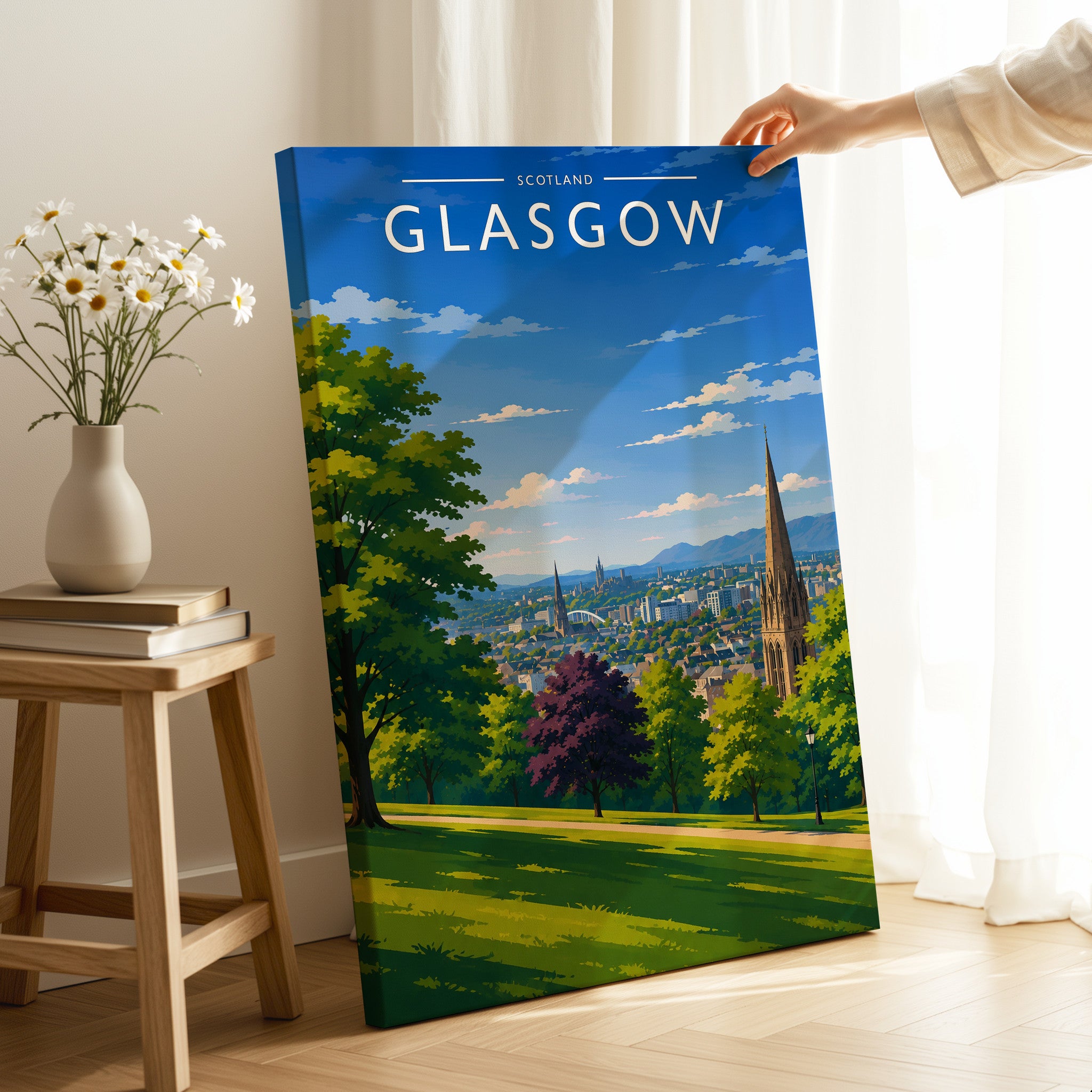 Glasgow #4 Travel Poster as a gallery-wrapped canvas