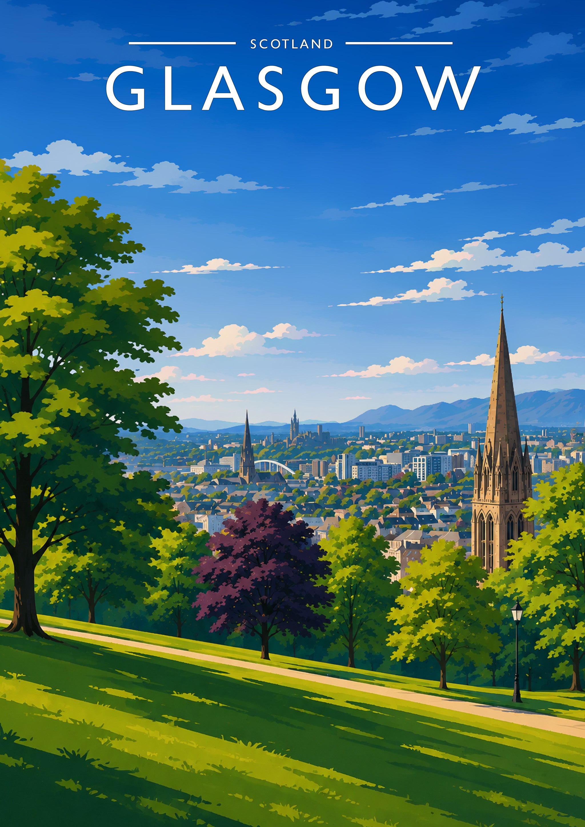 Glasgow #4 Travel Poster - A4 travel poster print