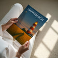 Happisburgh Travel Poster - A4 print held in hand