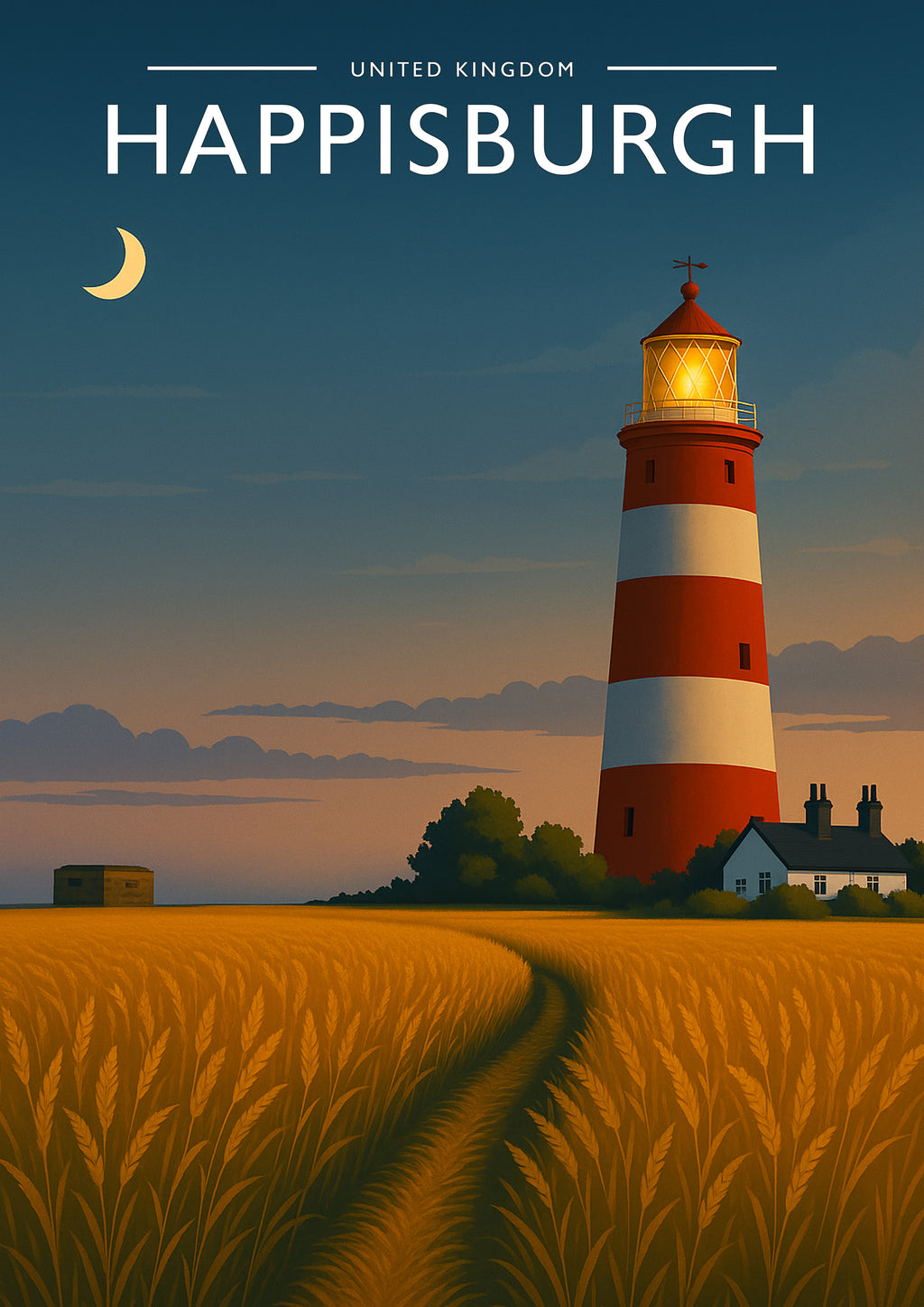 Happisburgh Travel Poster - A4 travel poster print