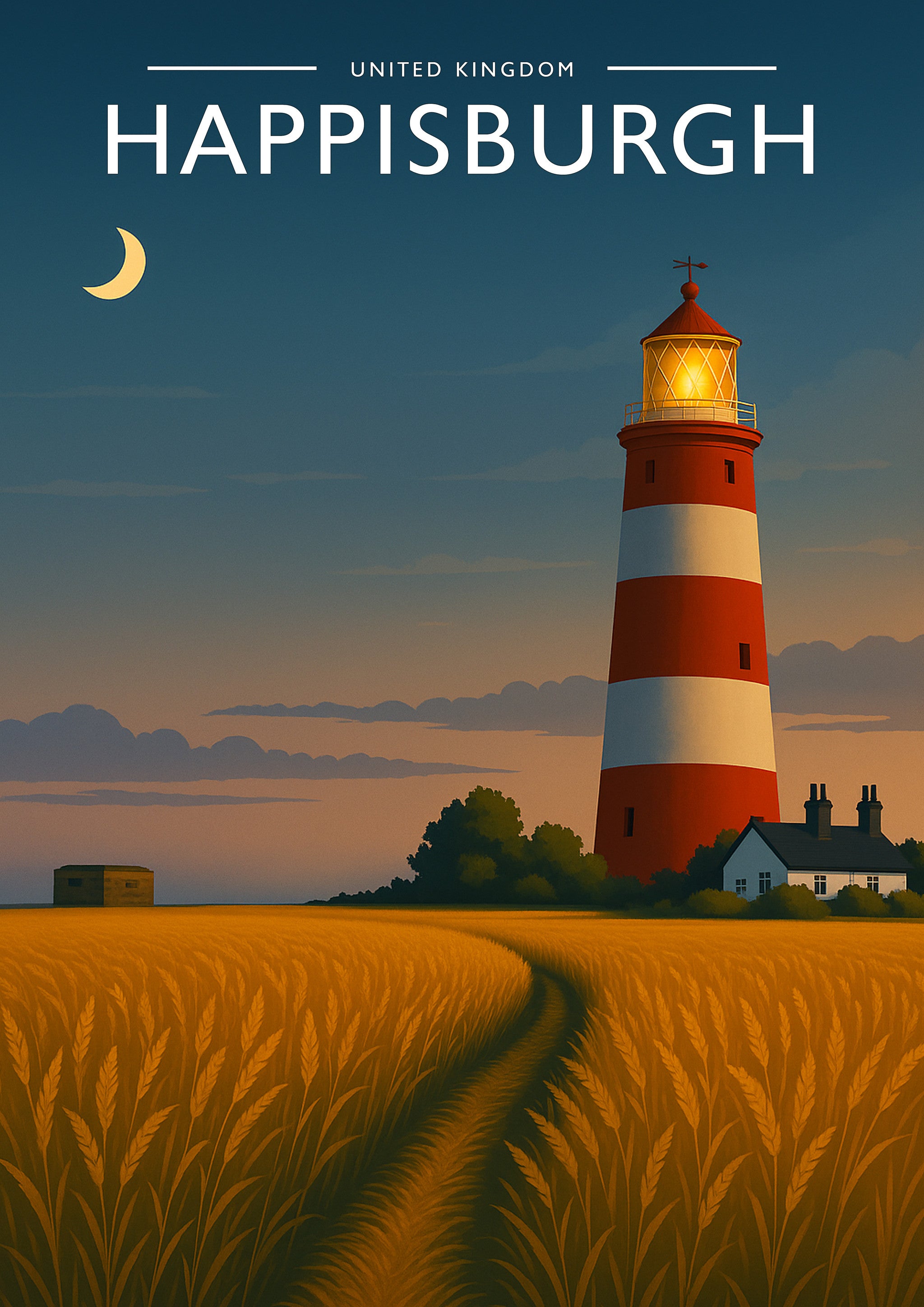 Happisburgh Travel Poster - A4 travel poster print