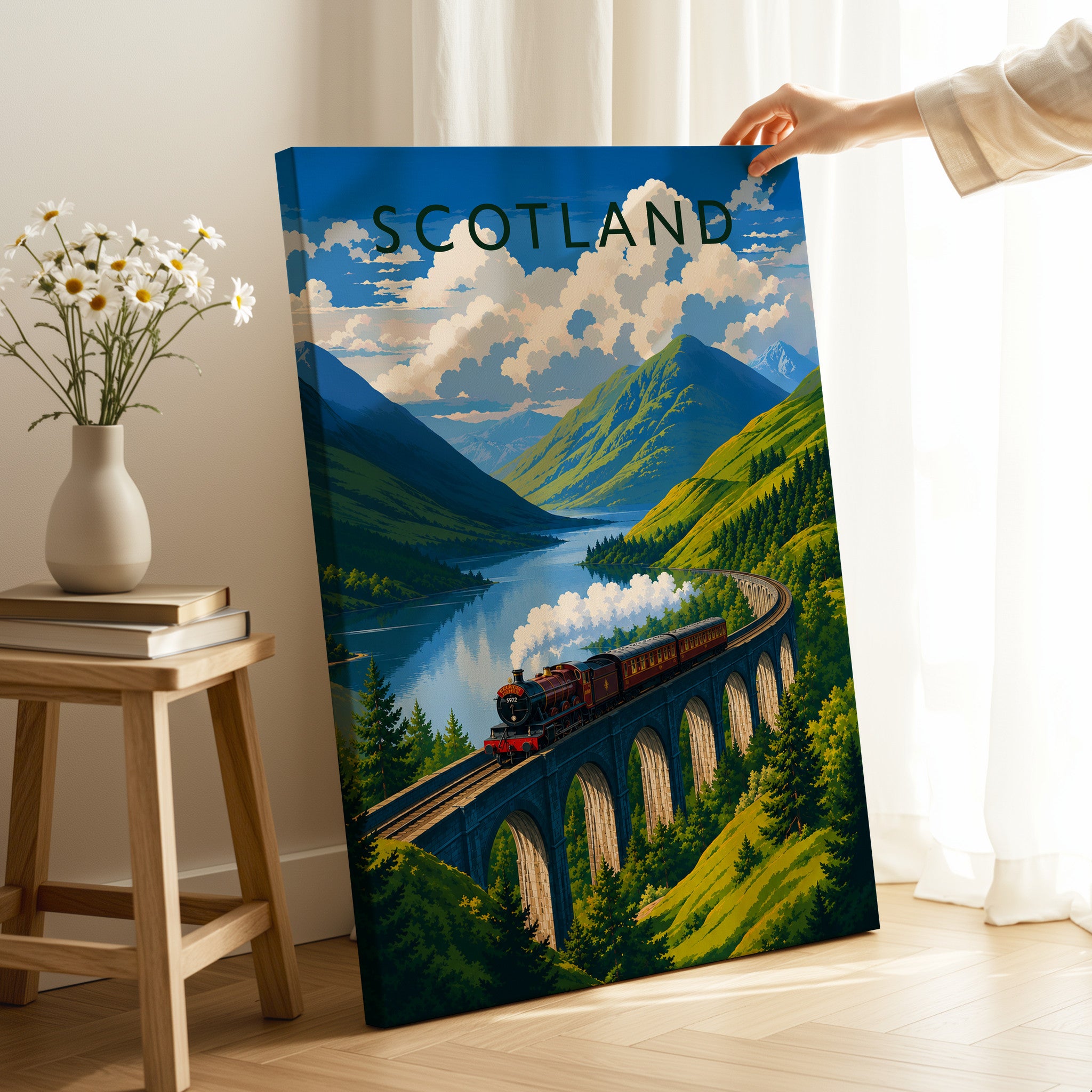 Scotland Travel Poster as a gallery-wrapped canvas