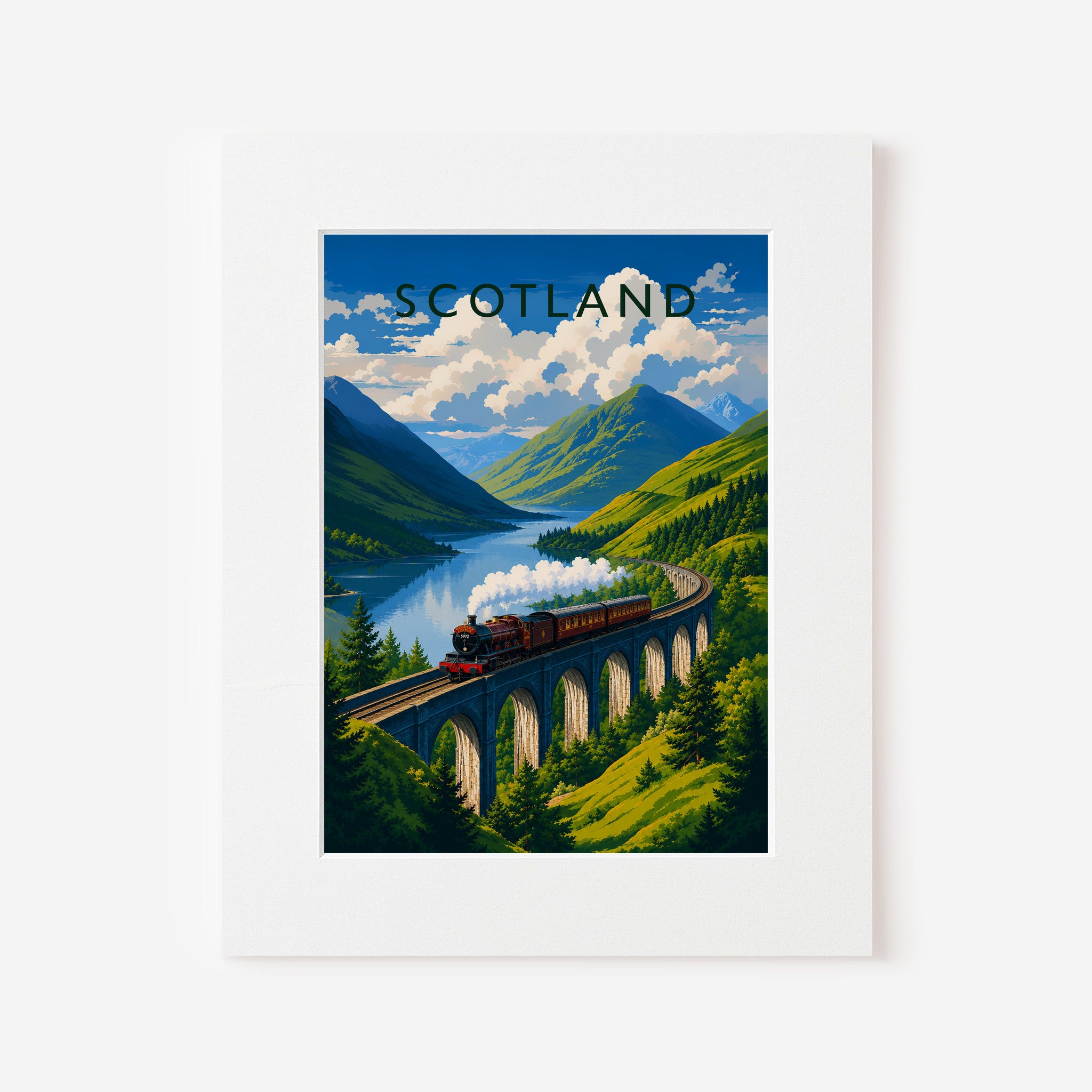 Scotland Travel Poster in a white mount