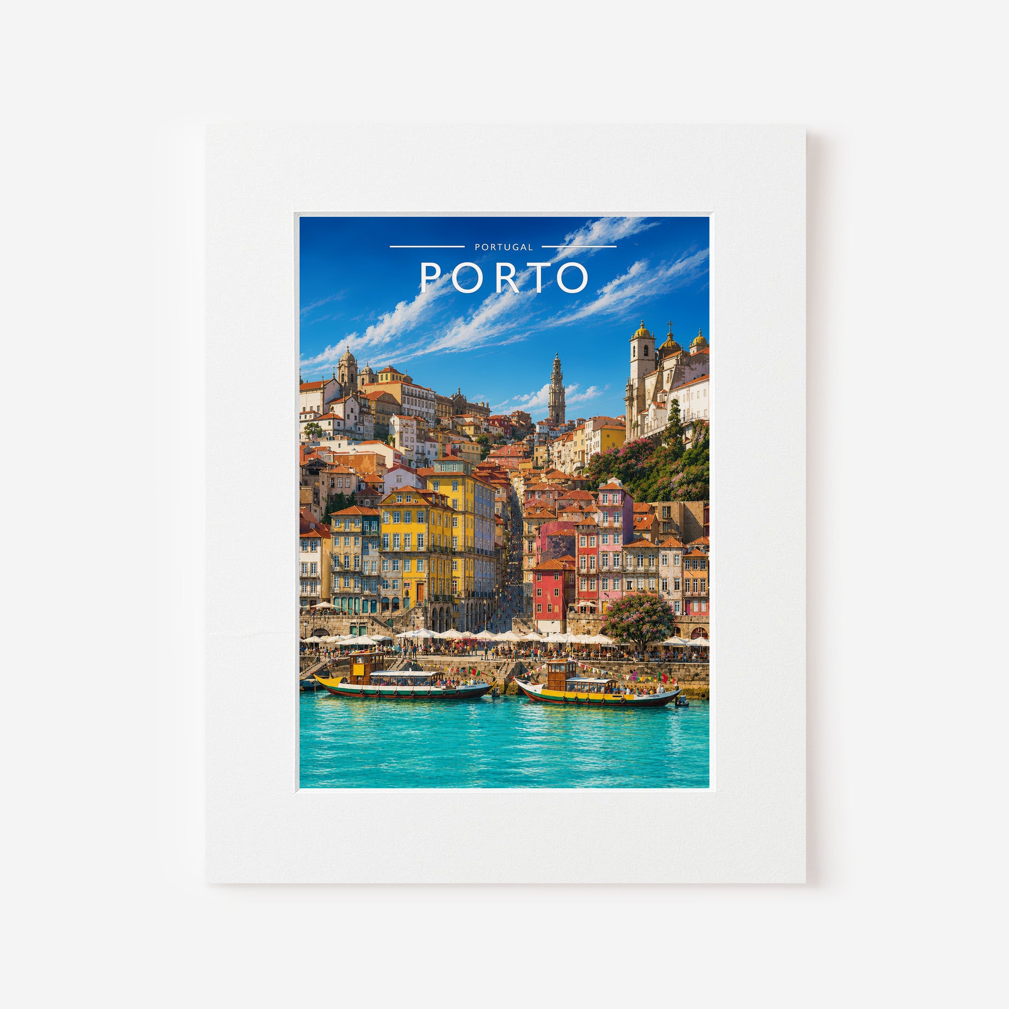 Porto #2 Travel Poster in a white mount