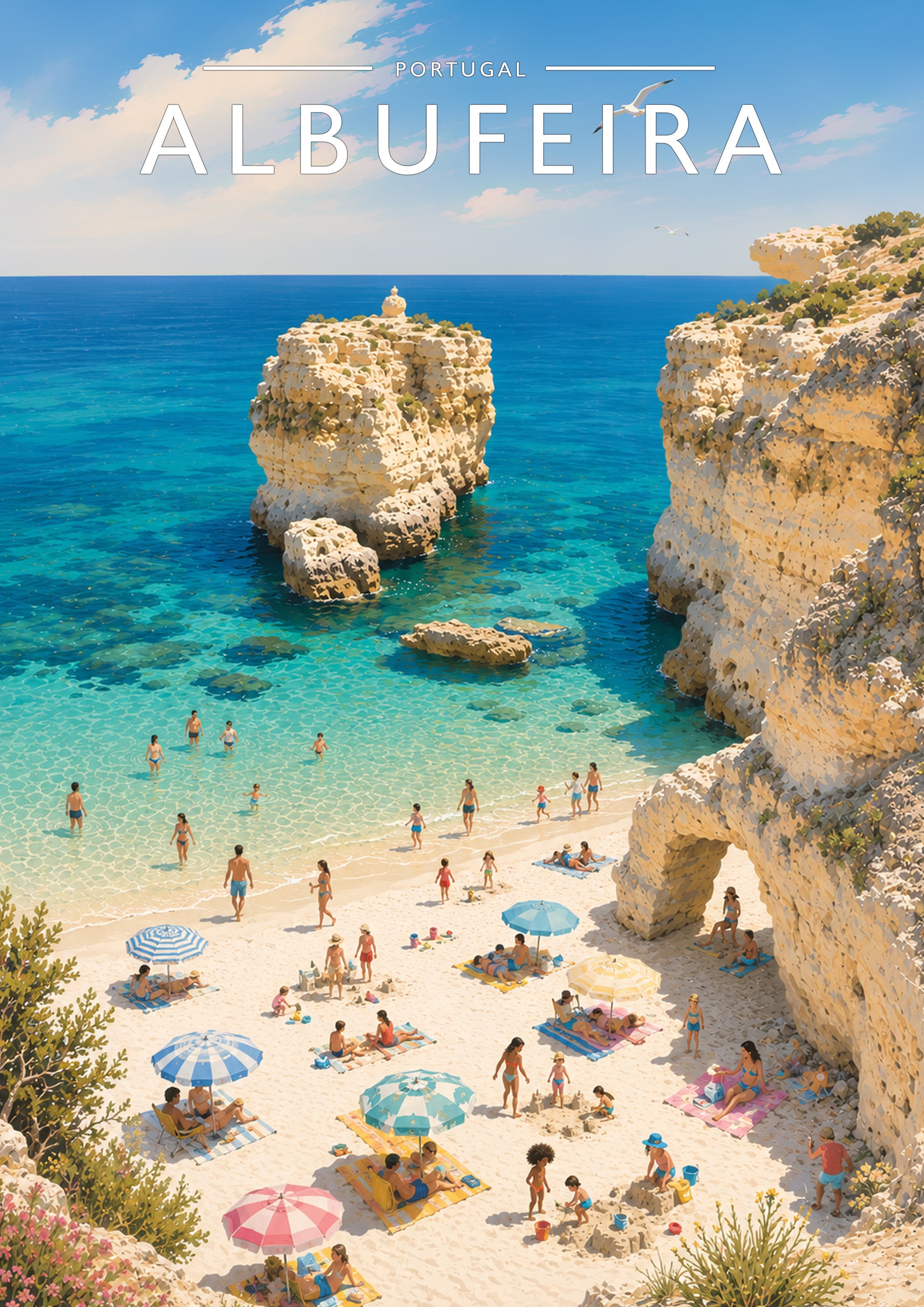 Albufeira Travel Poster - A4 travel poster print