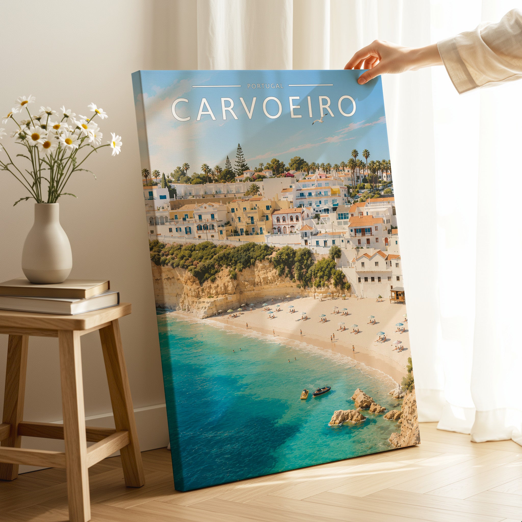 Carvoeiro Travel Poster as a gallery-wrapped canvas