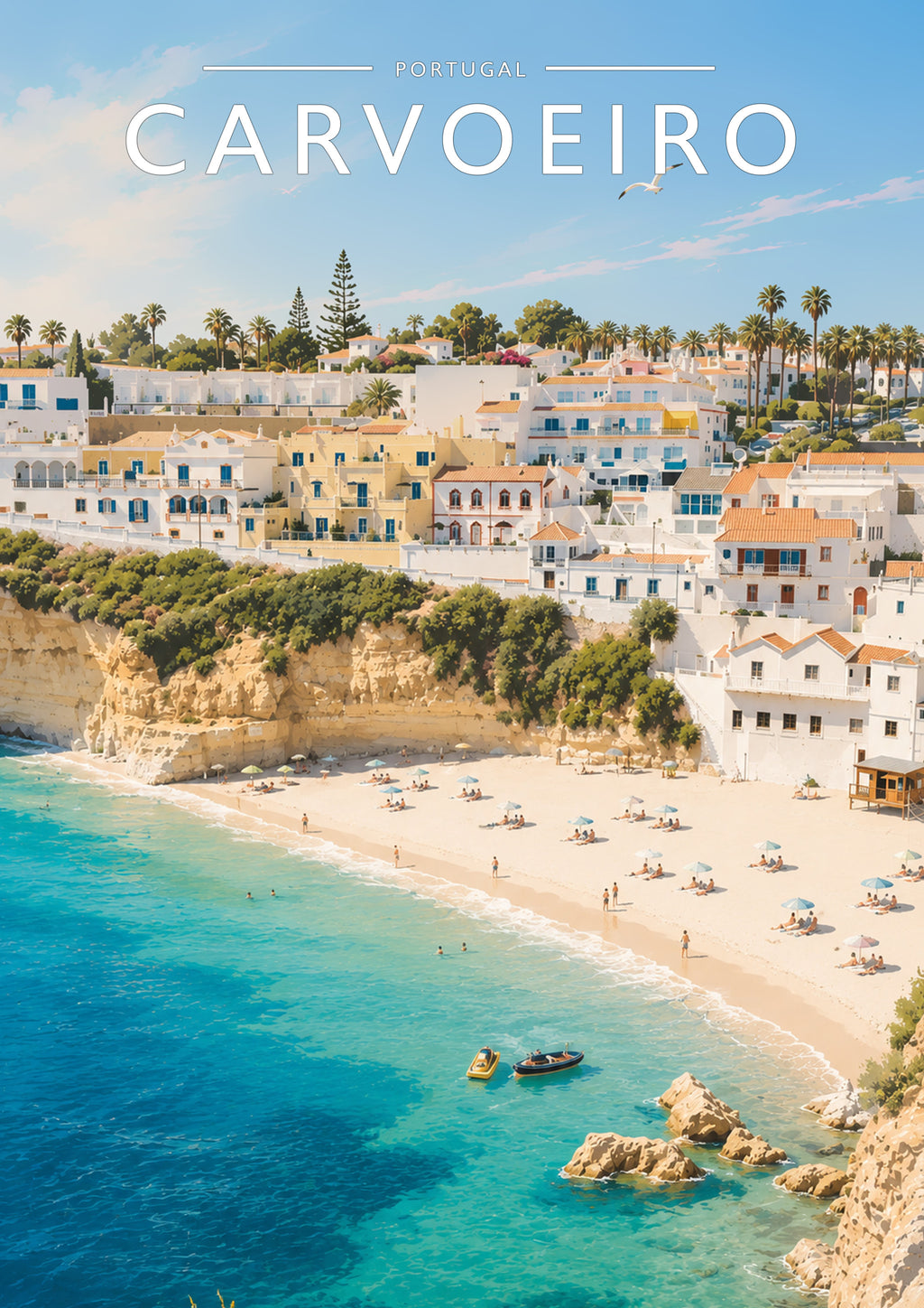 Carvoeiro Travel Poster - A4 travel poster print