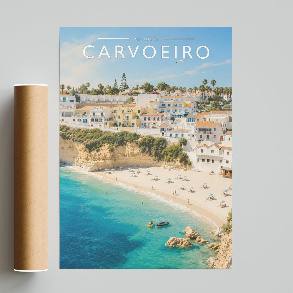 Carvoeiro Travel Poster - fine art print with shipping tube
