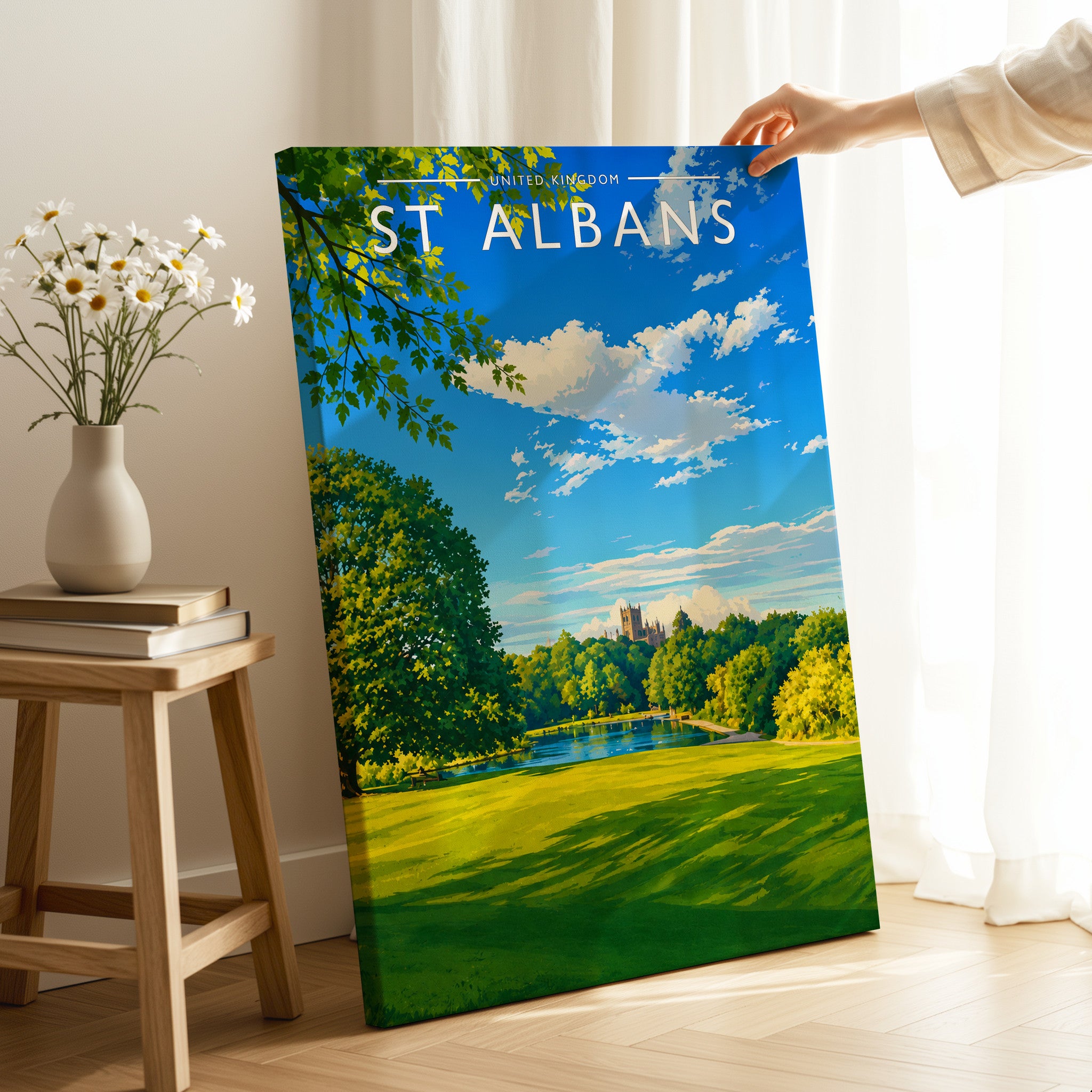 St Albans Travel Poster as a gallery-wrapped canvas