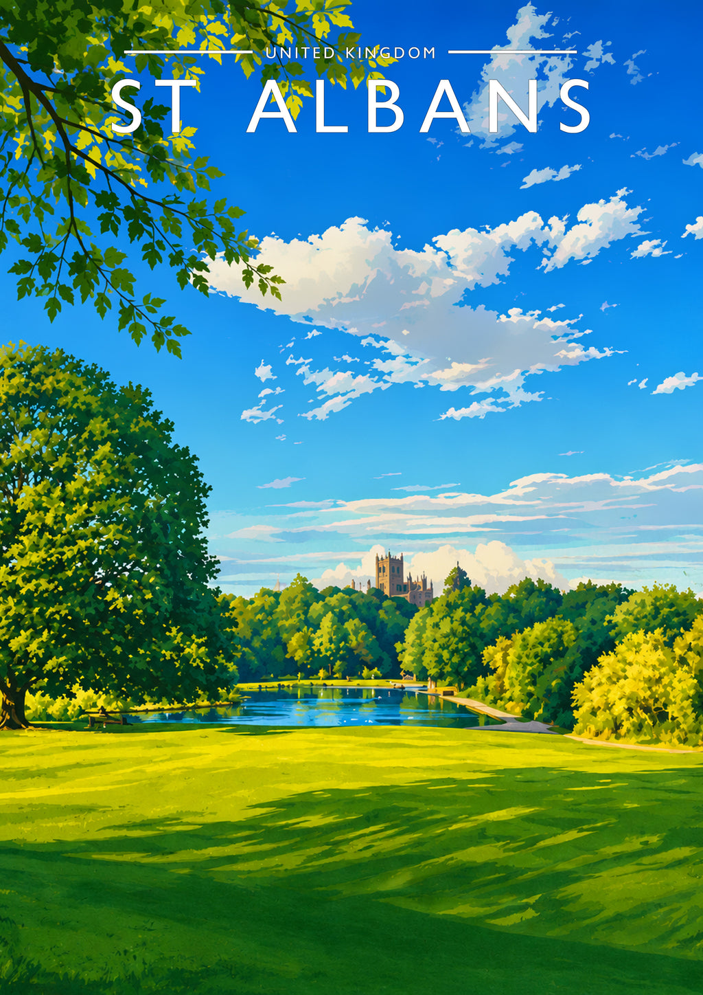 St Albans Travel Poster - A4 travel poster print