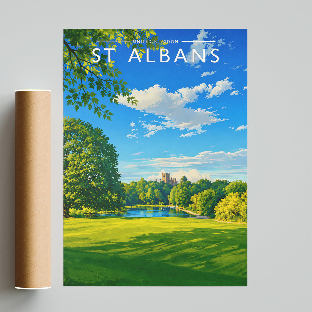 St Albans Travel Poster - fine art print with shipping tube