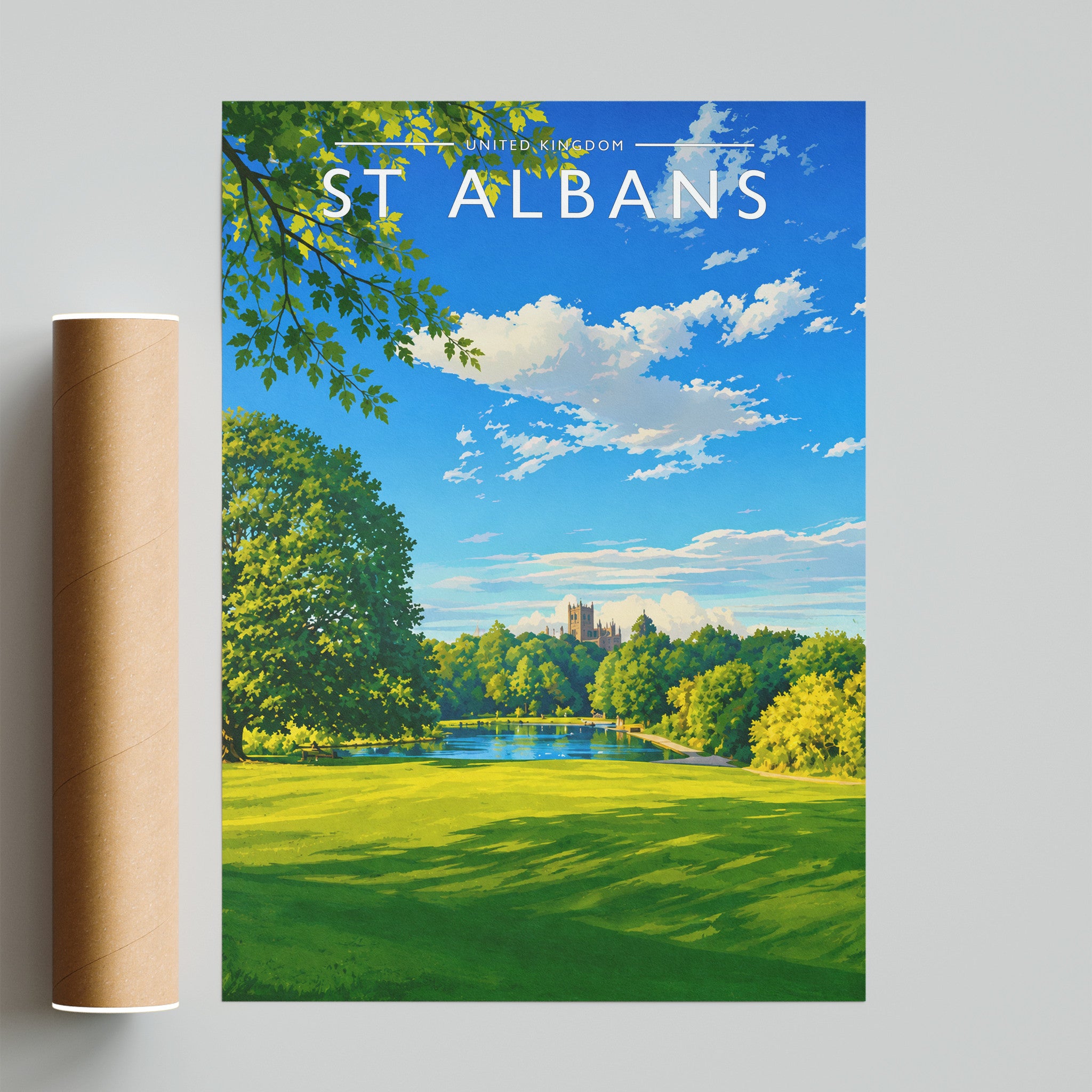 St Albans Travel Poster - fine art print with shipping tube