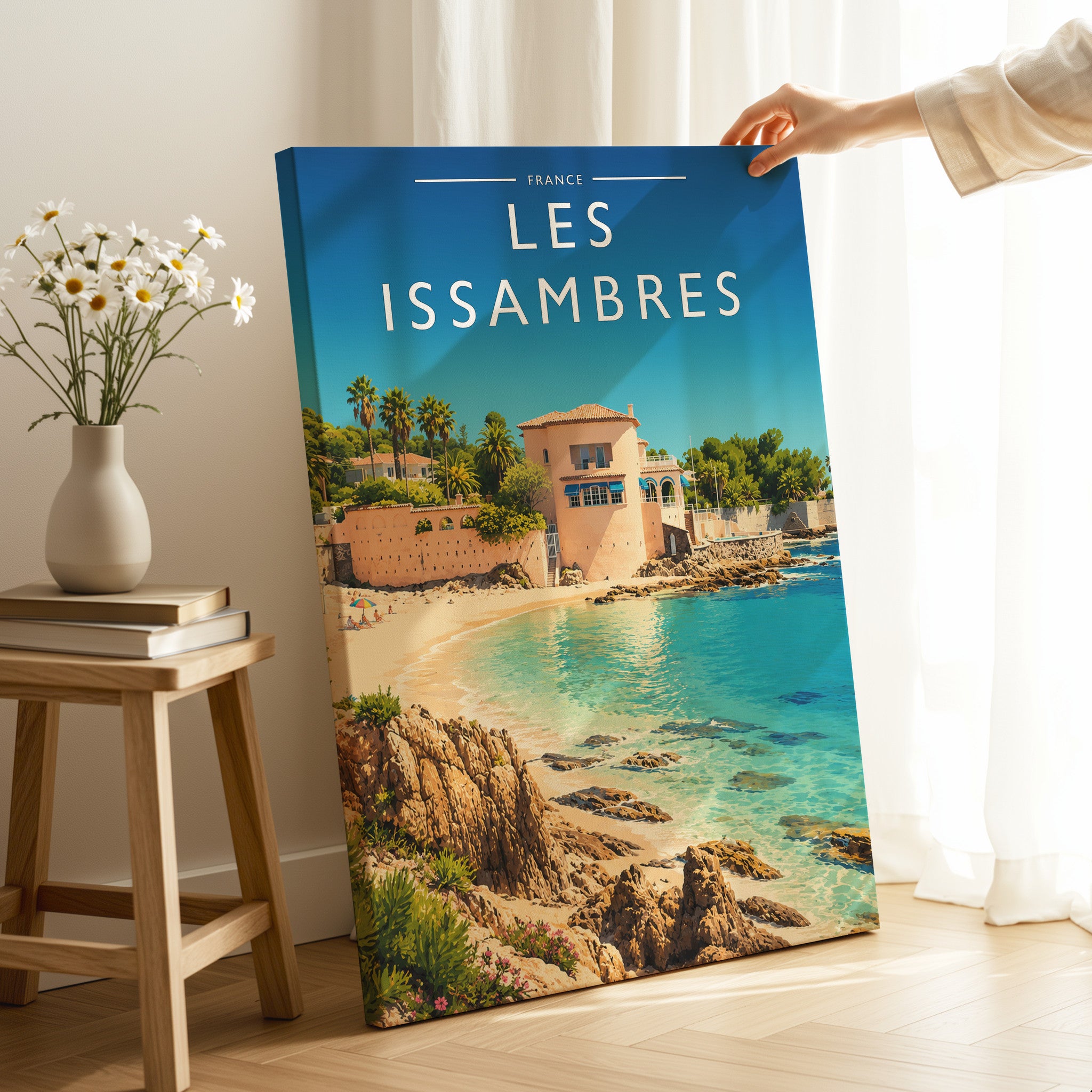 Les Issambres Travel Poster as a gallery-wrapped canvas