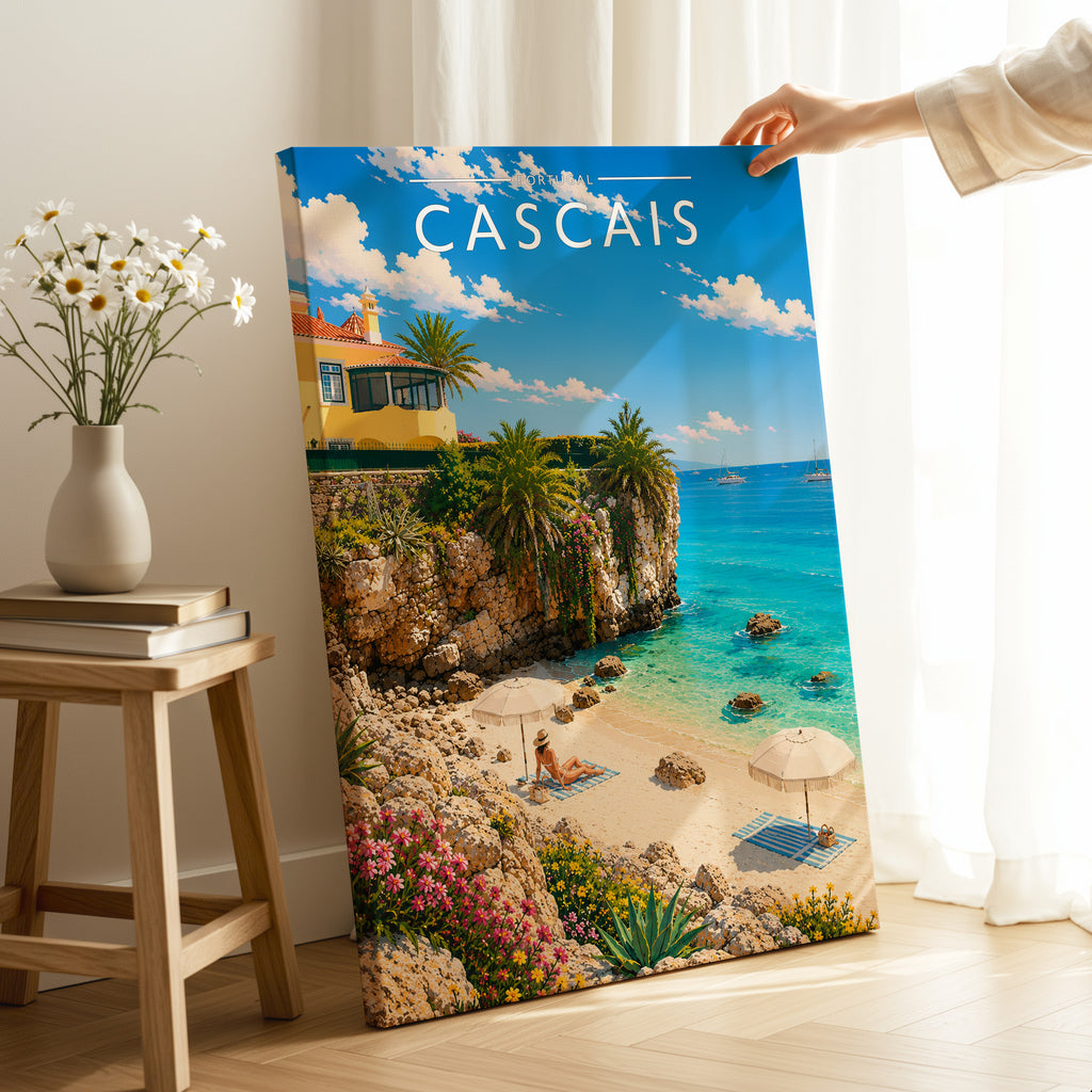 Cascais Travel Poster as a gallery-wrapped canvas