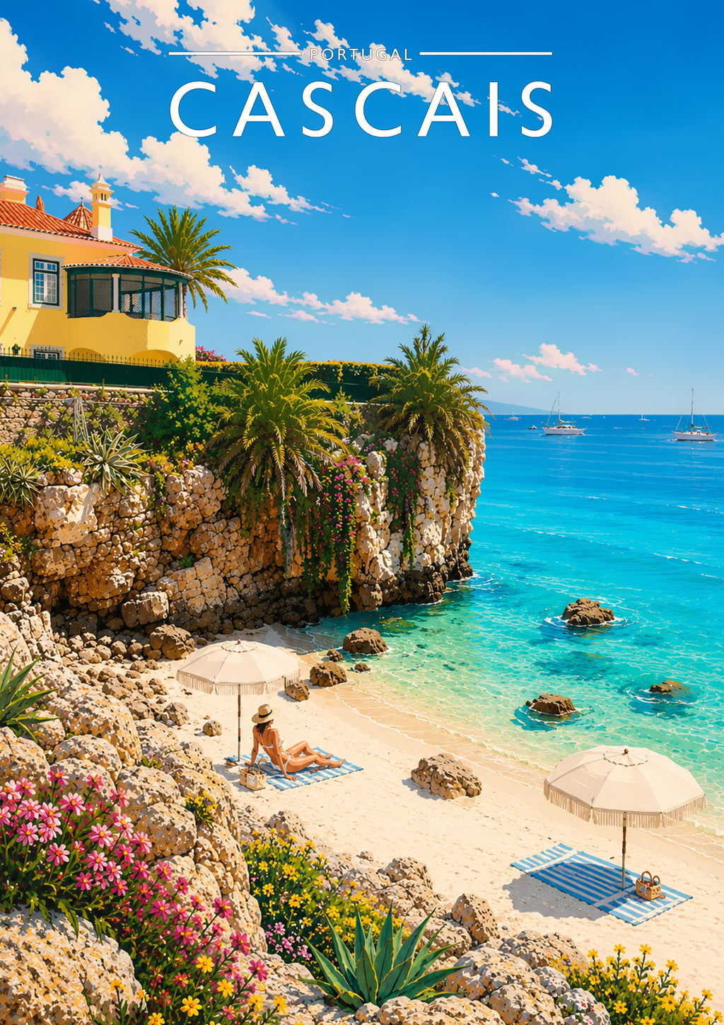 Cascais Travel Poster - A4 travel poster print