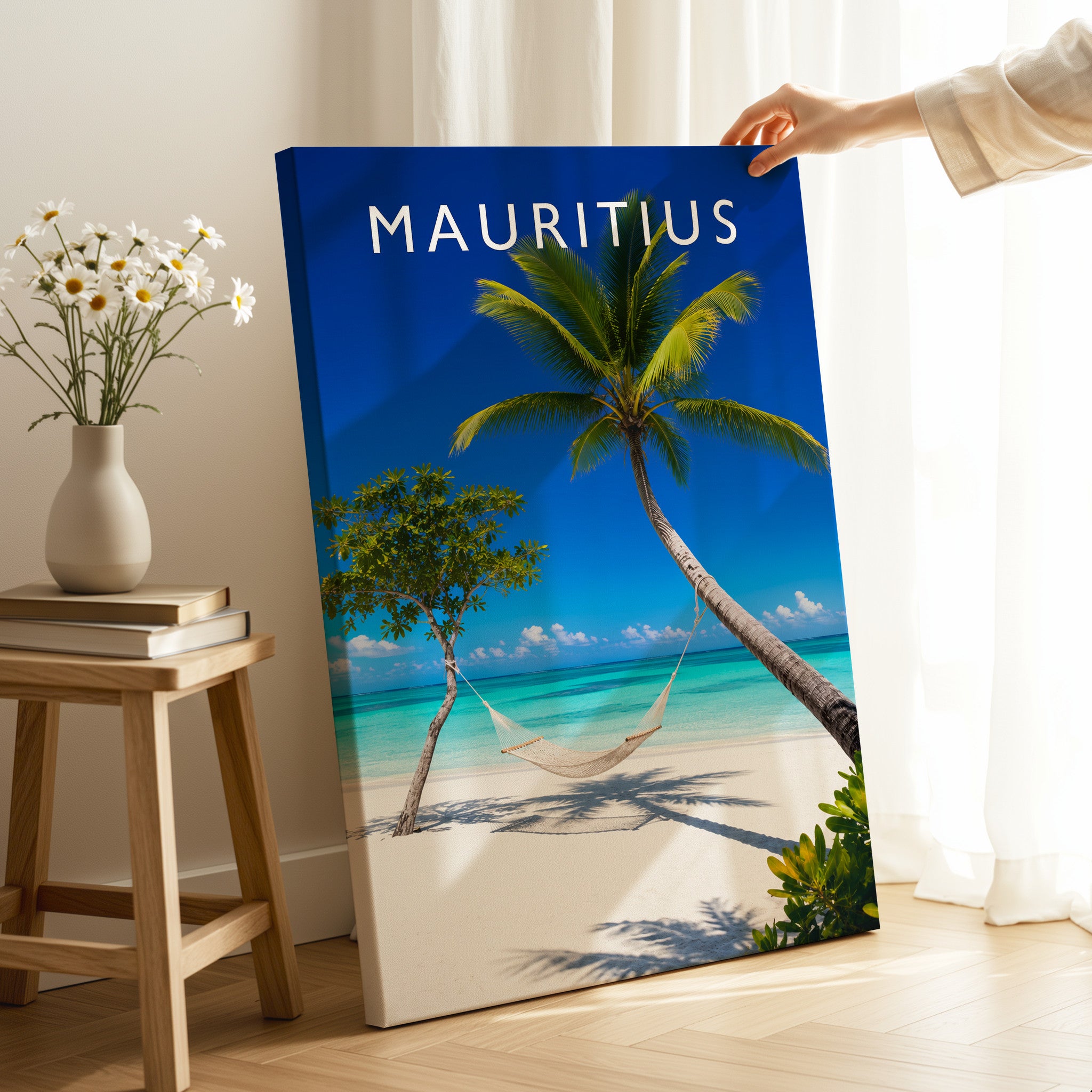 Mauritius Travel Poster as a gallery-wrapped canvas