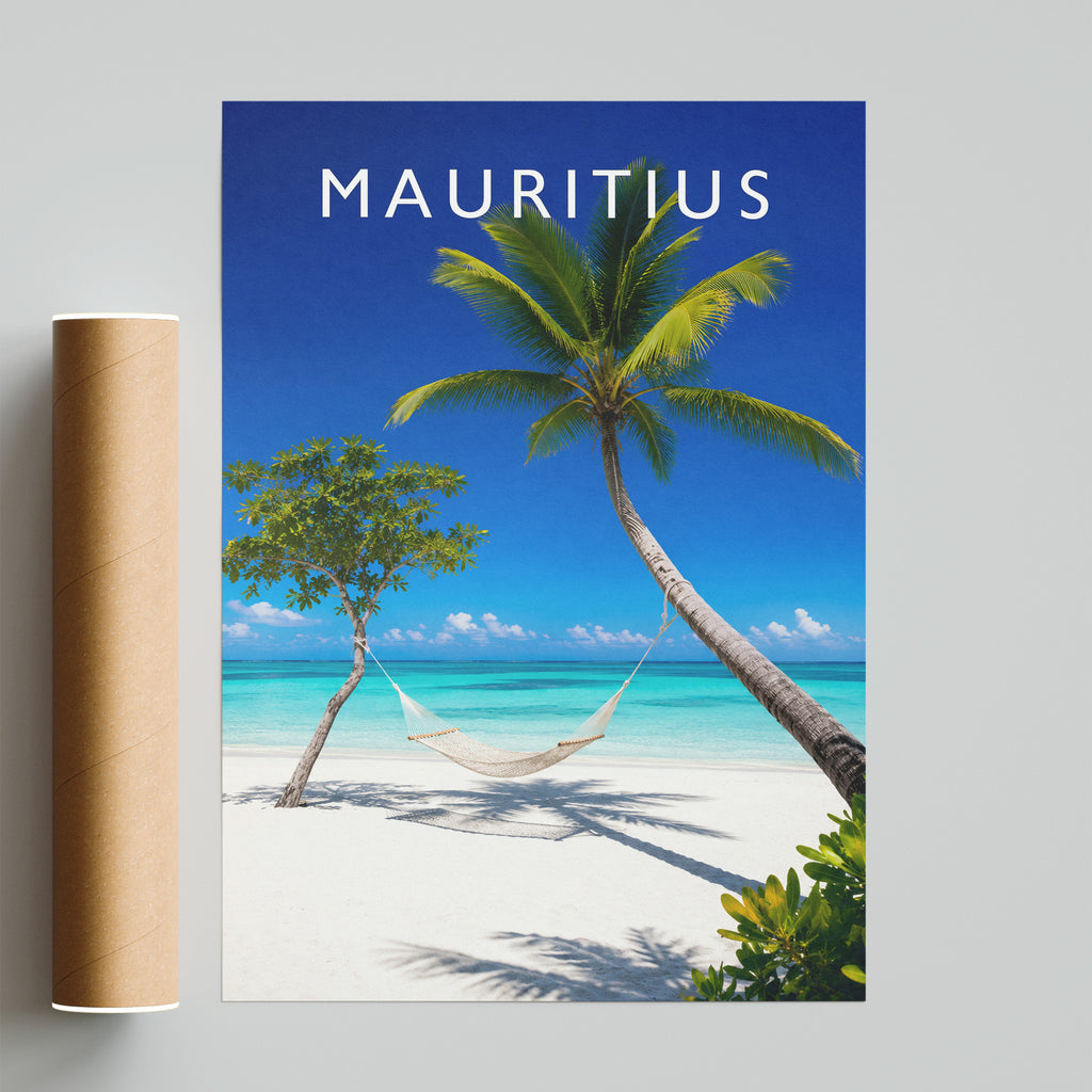 Mauritius Travel Poster - fine art print with shipping tube