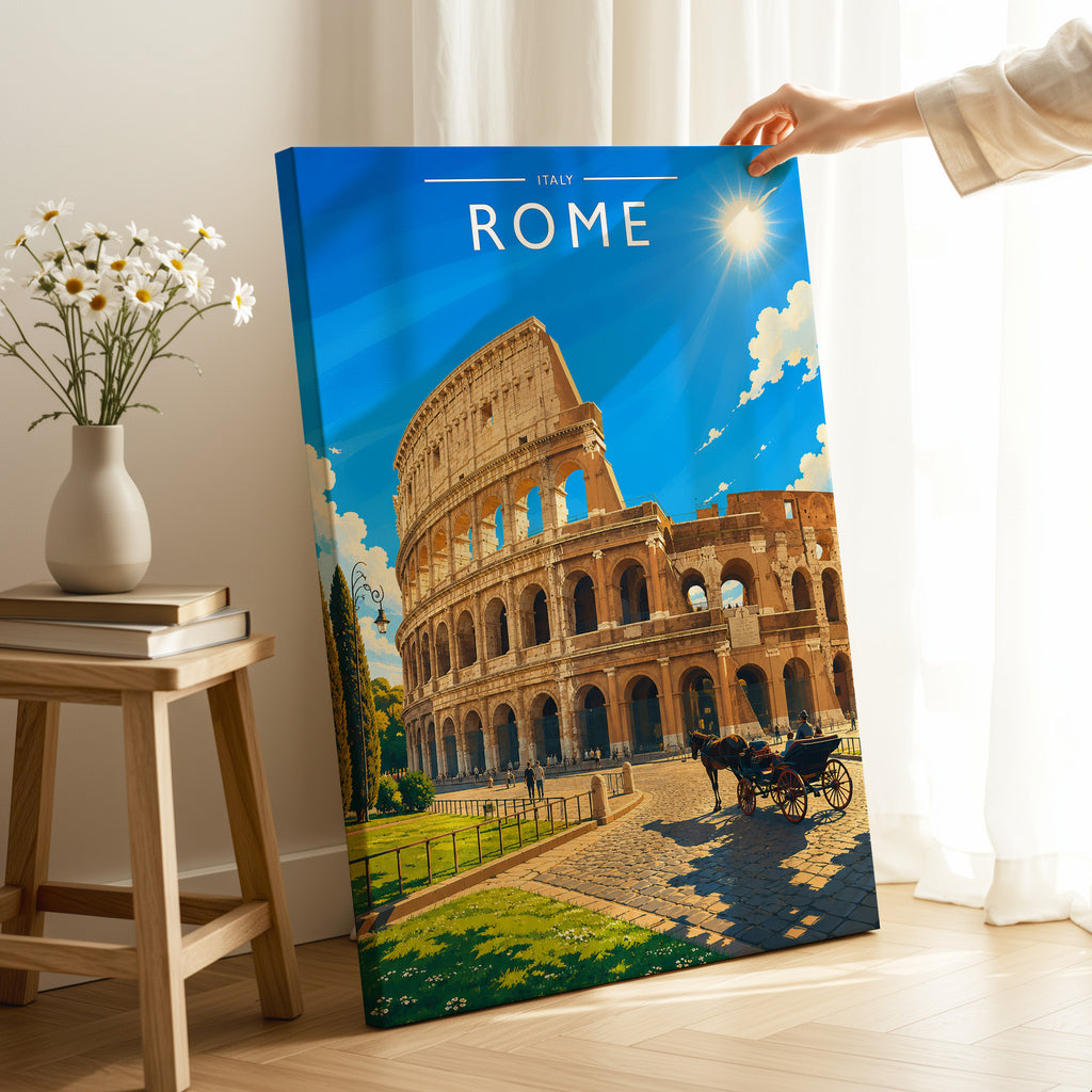 Rome Travel Poster as a gallery-wrapped canvas