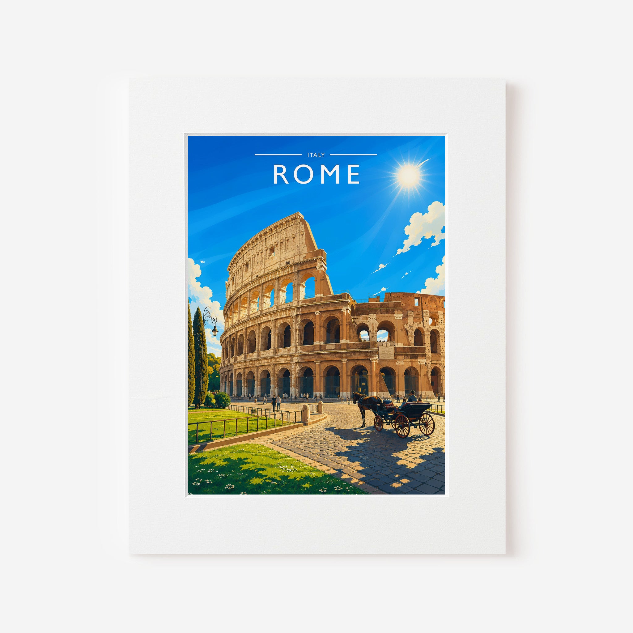 Rome Travel Poster in a white mount