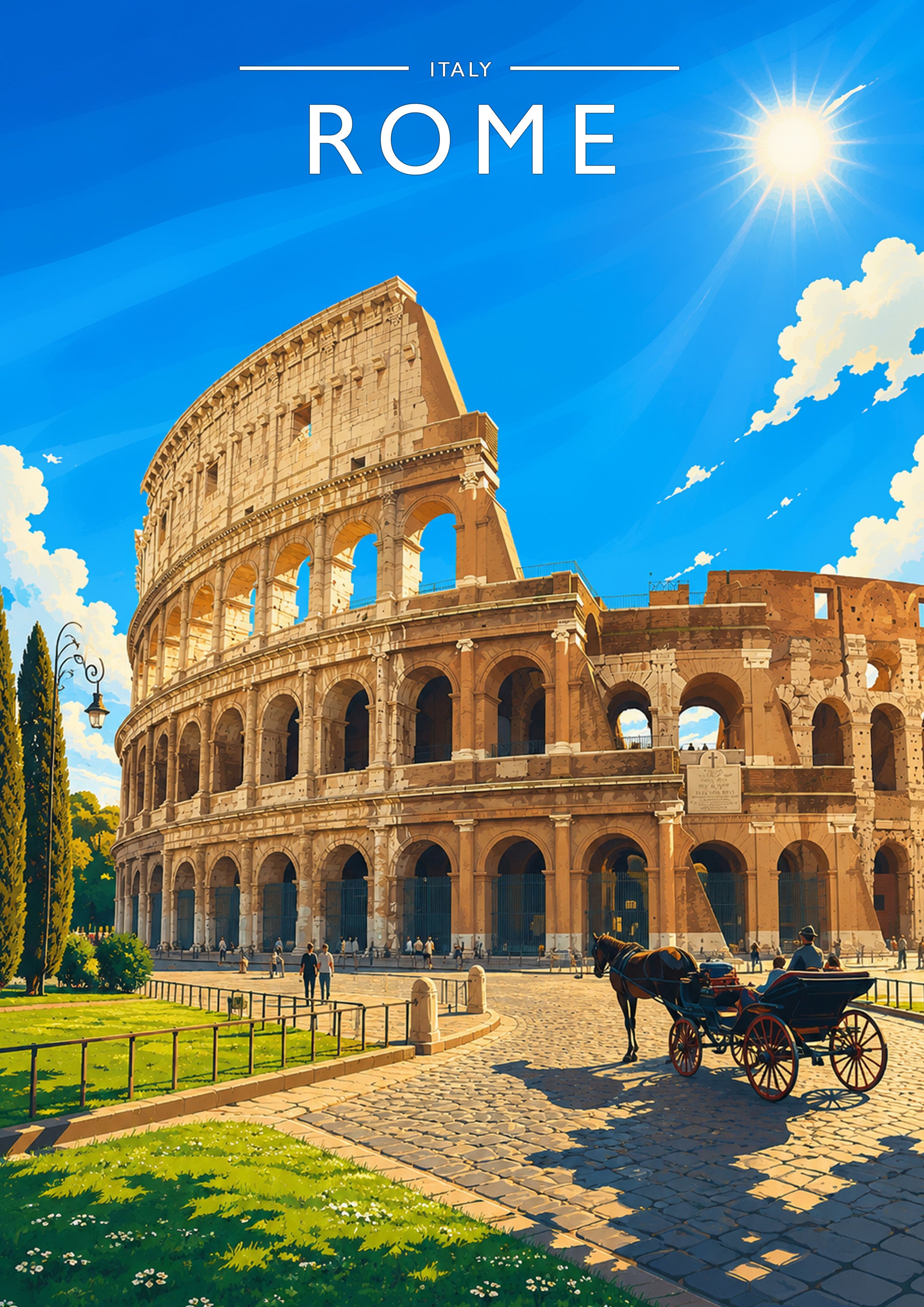 Rome Travel Poster - A4 travel poster print