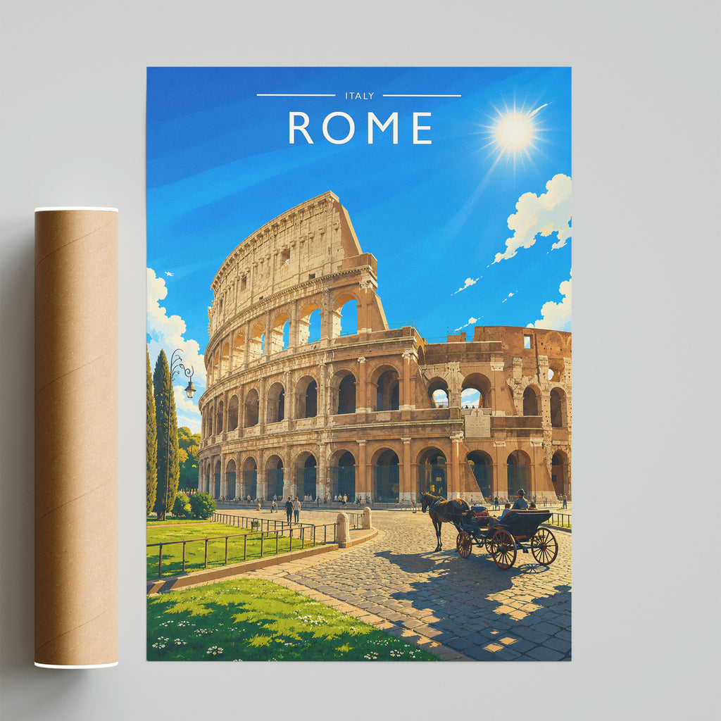 Rome Travel Poster - fine art print with shipping tube