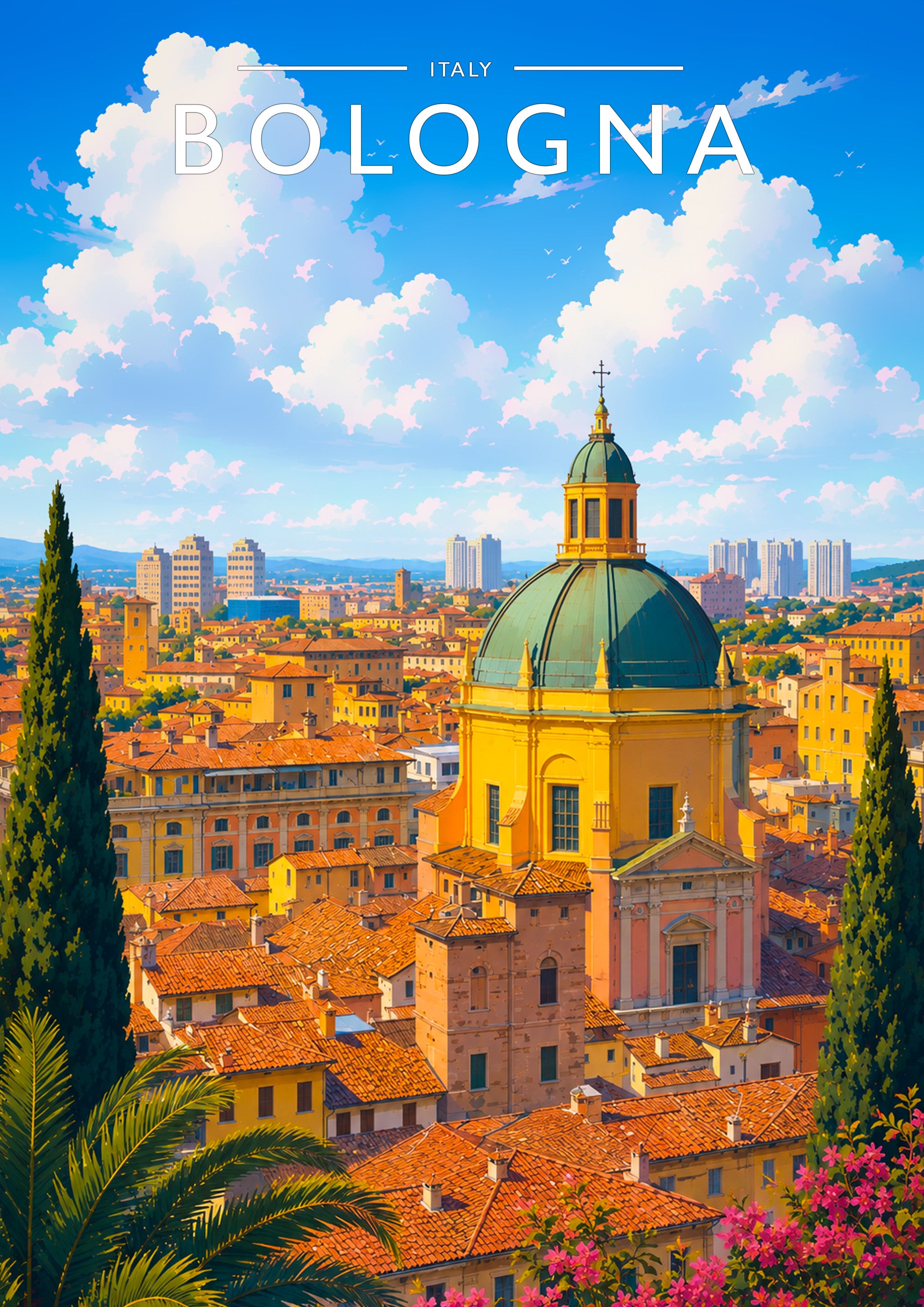 Bologna Travel Poster - A4 travel poster print