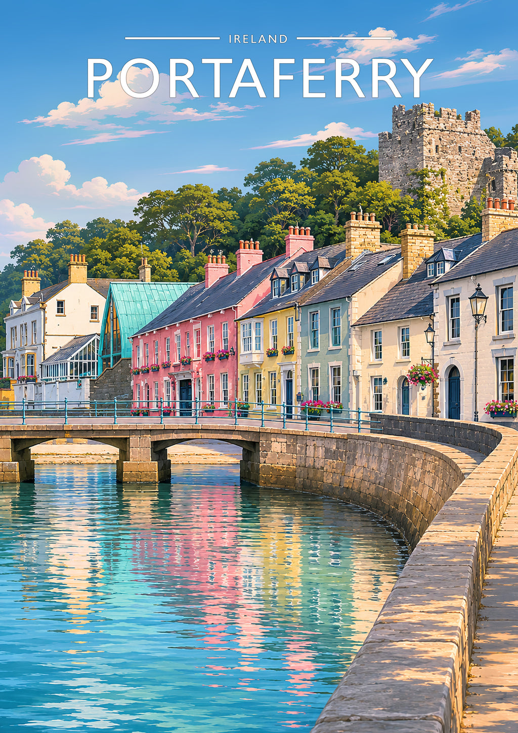 Portaferry Travel Poster - A4 travel poster print