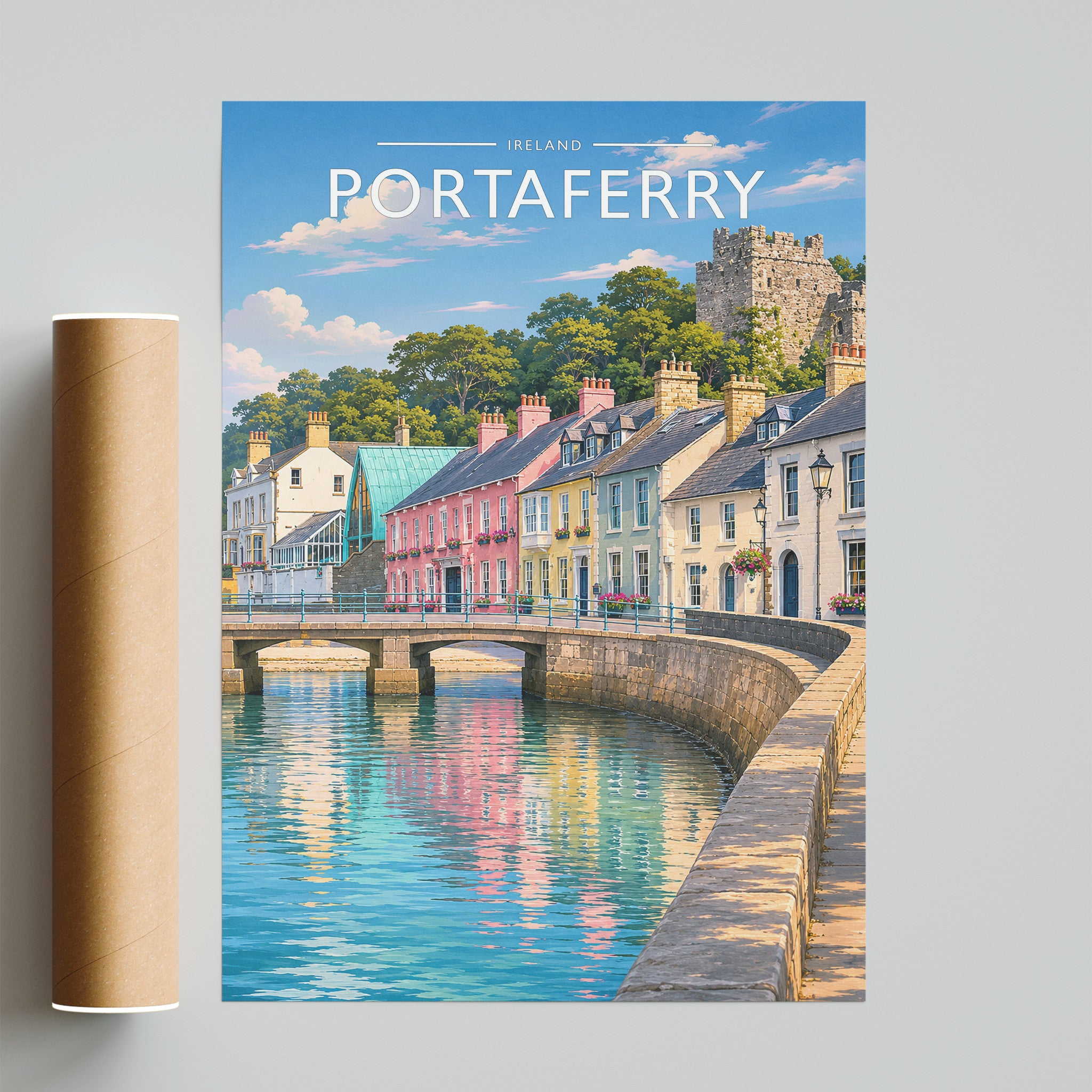 Portaferry Travel Poster - fine art print with shipping tube