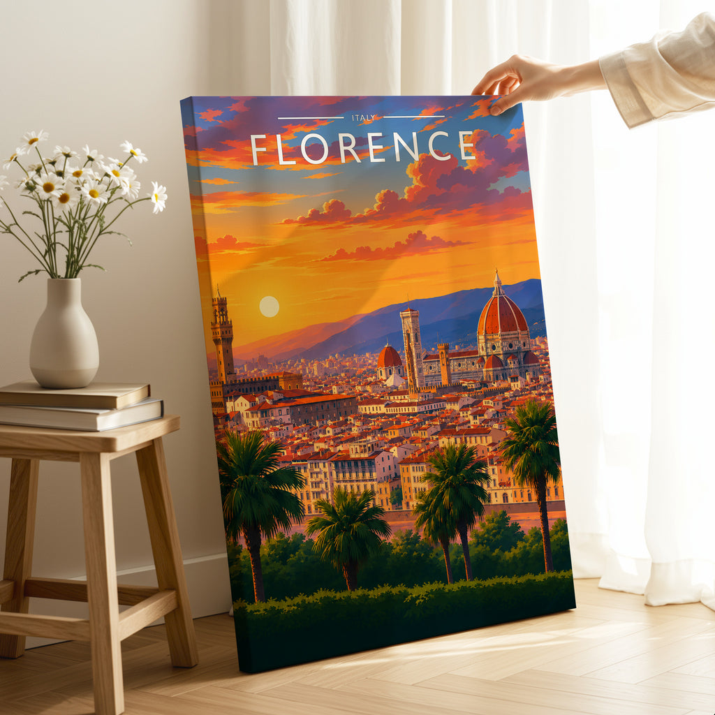 Florence Travel Poster as a gallery-wrapped canvas