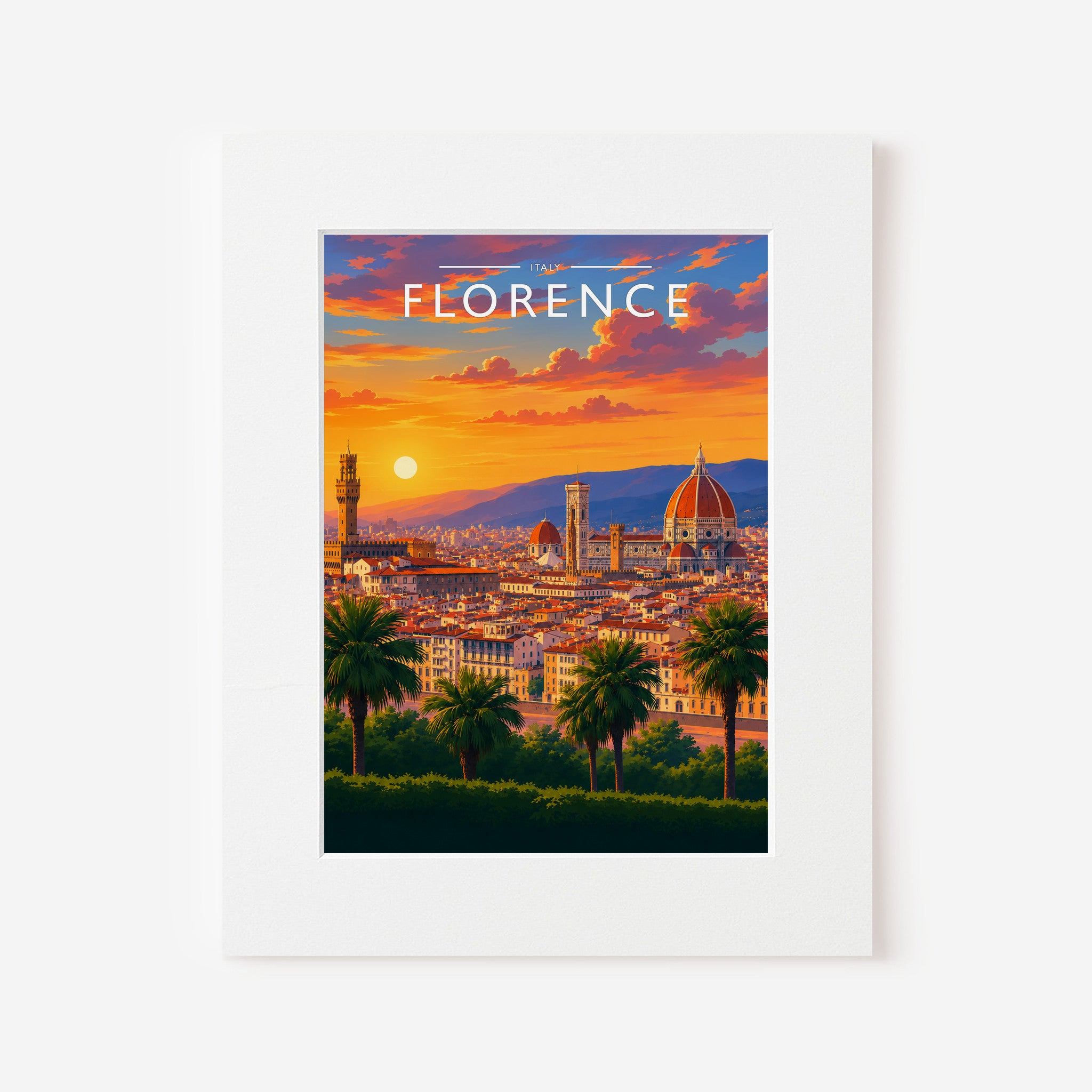 Florence Travel Poster in a white mount