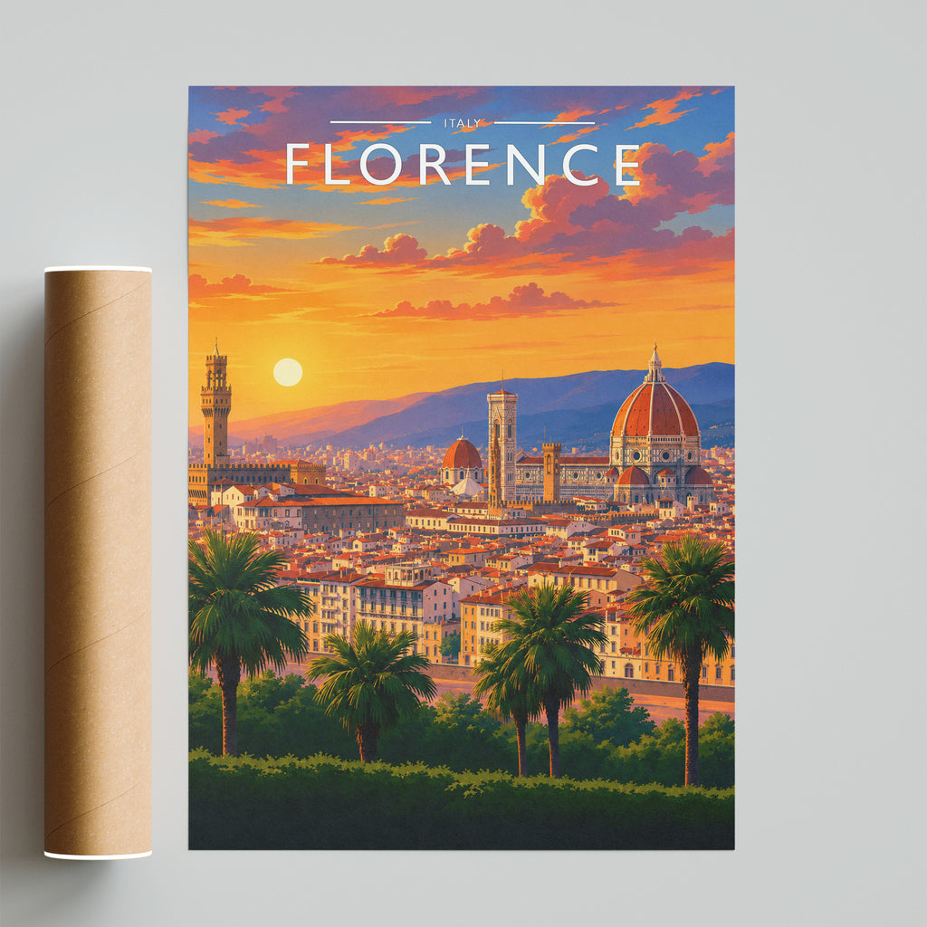Florence Travel Poster - fine art print with shipping tube
