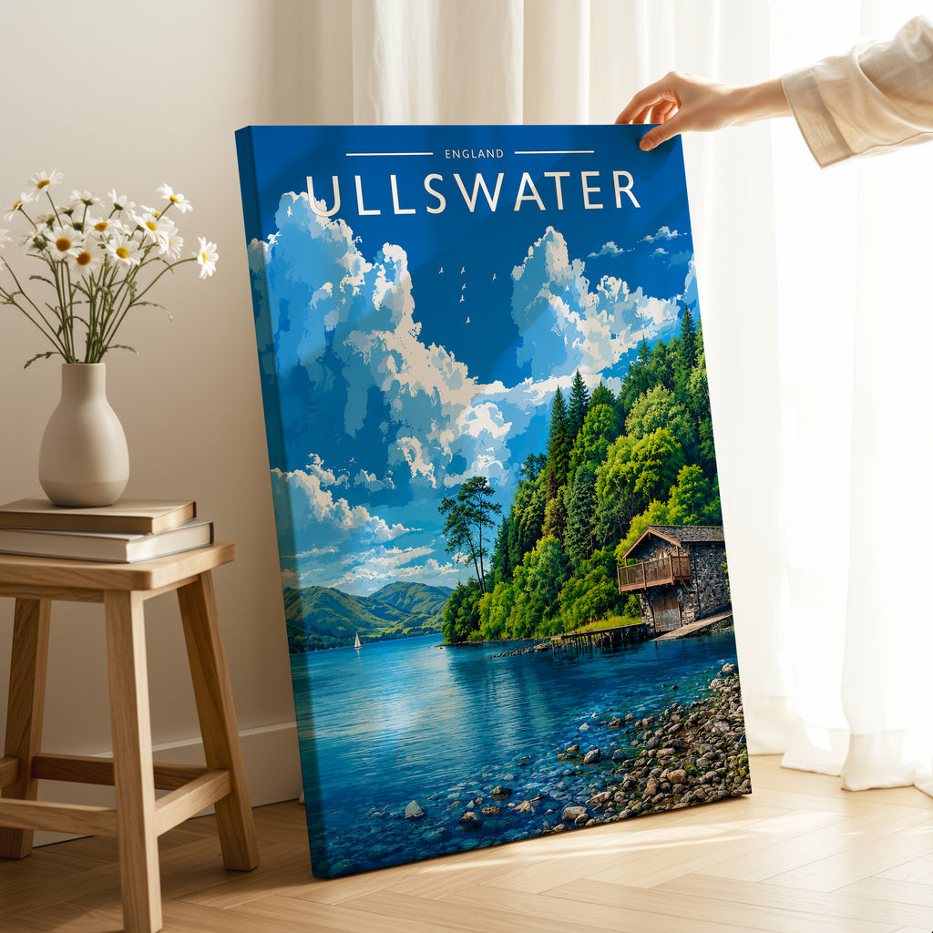Ullswater #3 Travel Poster as a gallery-wrapped canvas