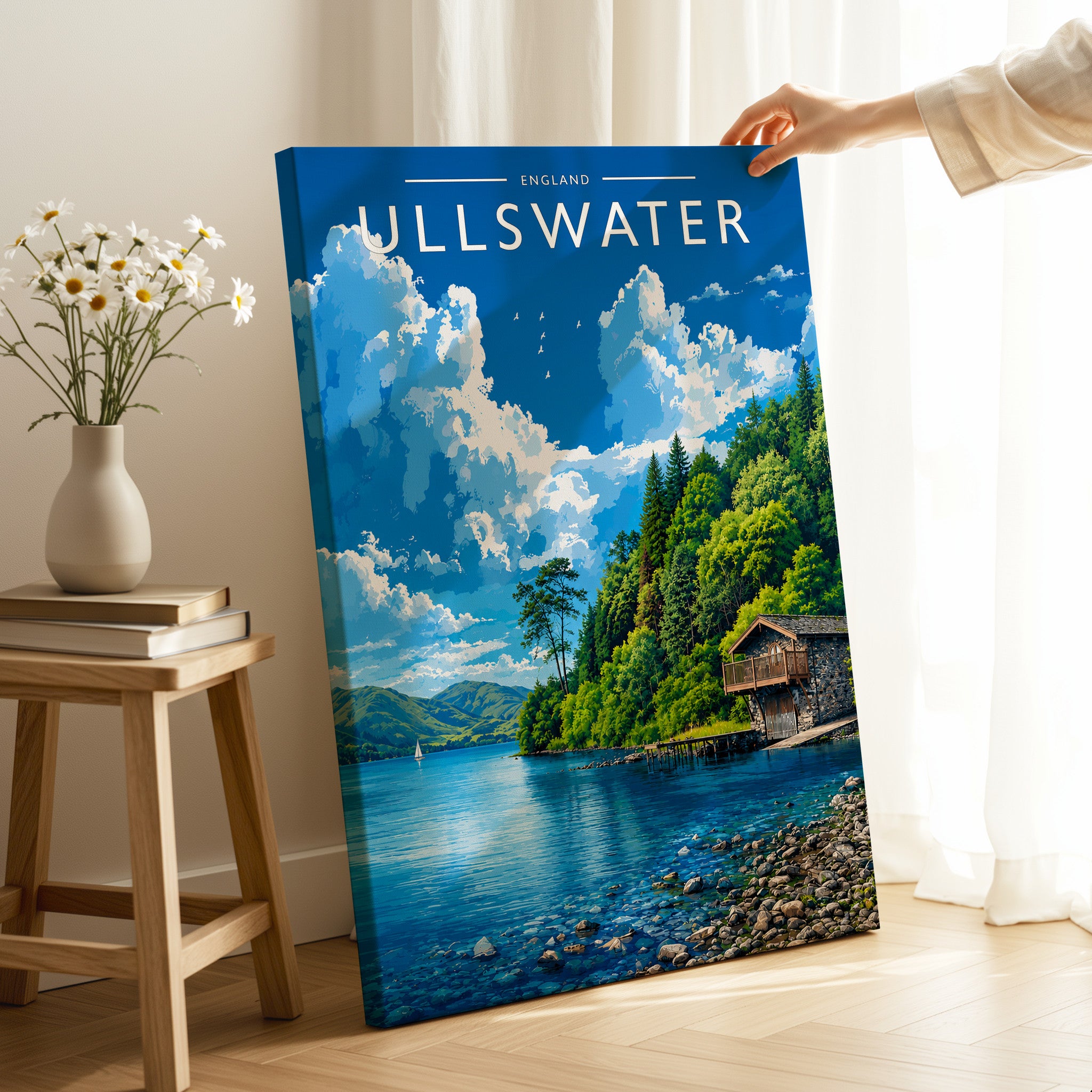 Ullswater #3 Travel Poster as a gallery-wrapped canvas