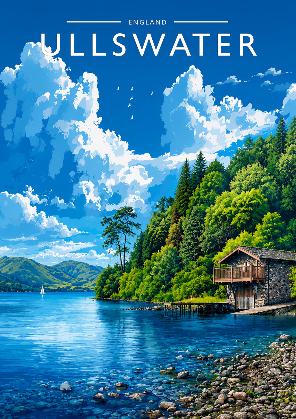 Ullswater #3 Travel Poster - A4 travel poster print