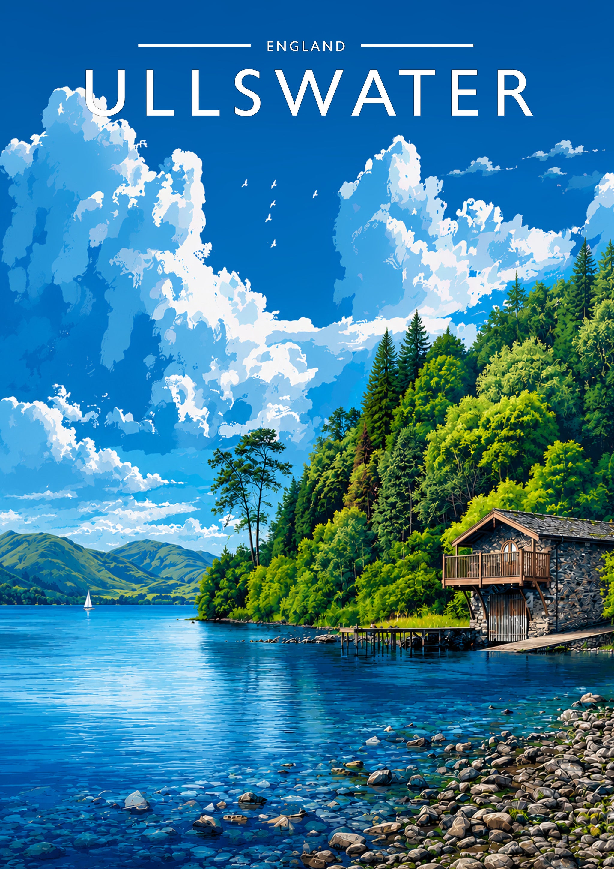 Ullswater #3 Travel Poster - A4 travel poster print