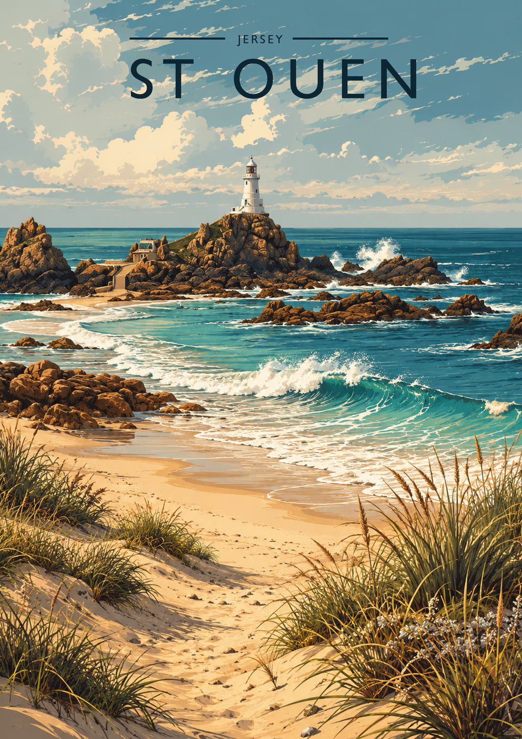 St Ouen Travel Poster - A4 travel poster print