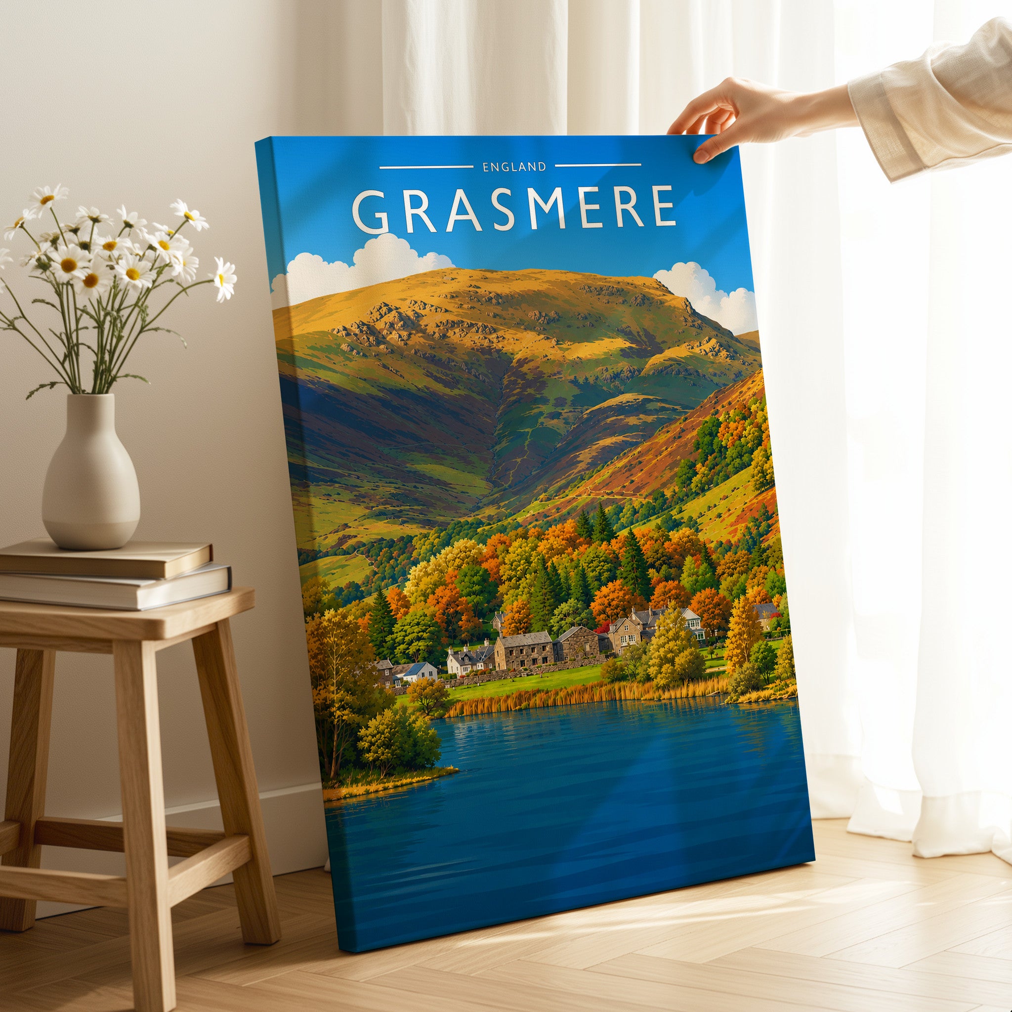 Grasmere #2 Travel Poster as a gallery-wrapped canvas