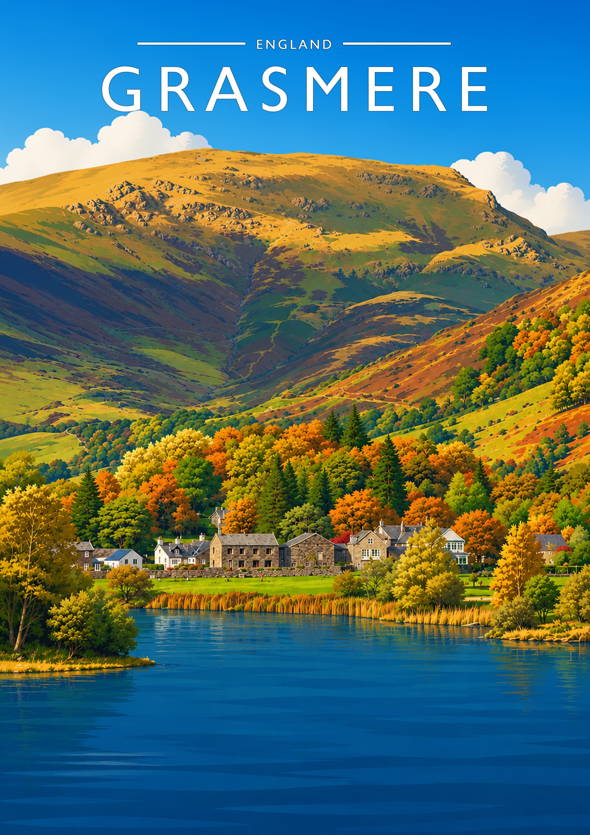 Grasmere #2 Travel Poster - A4 travel poster print