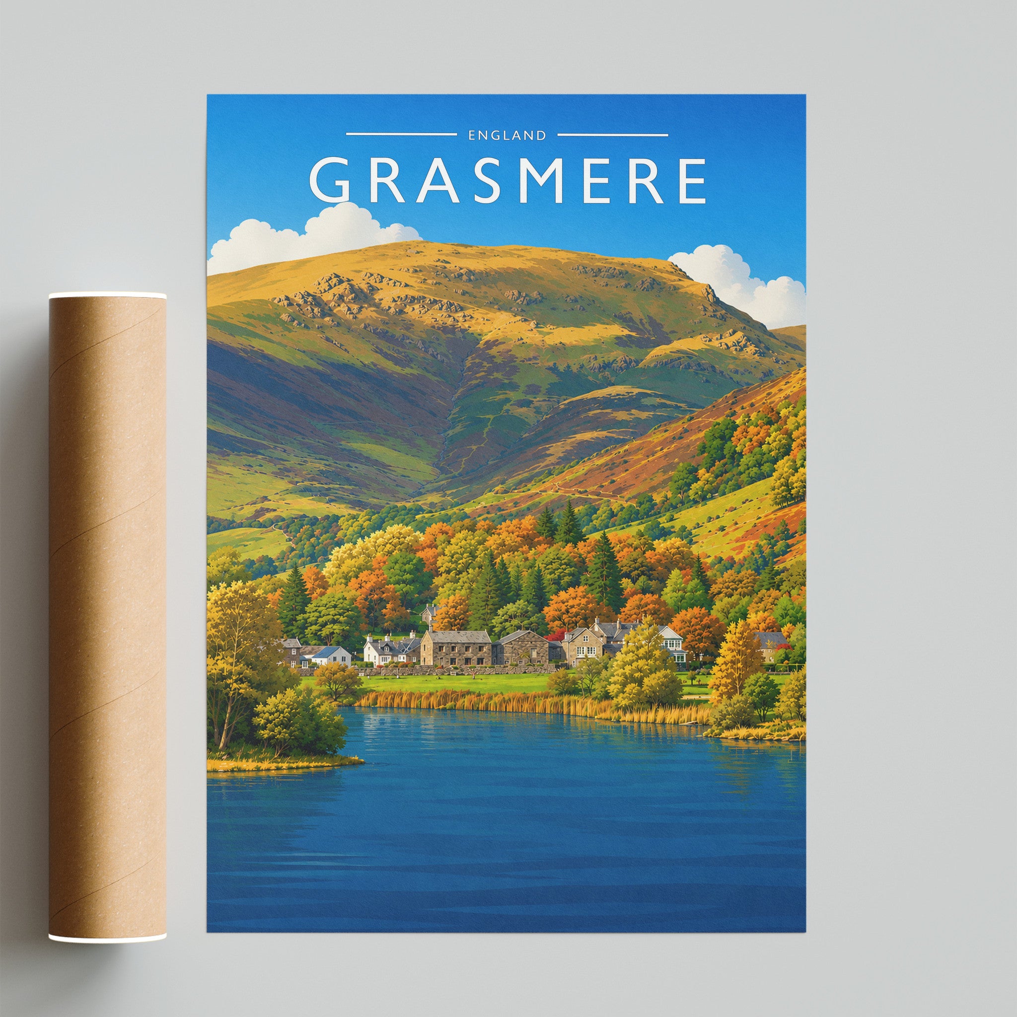 Grasmere #2 Travel Poster - fine art print with shipping tube