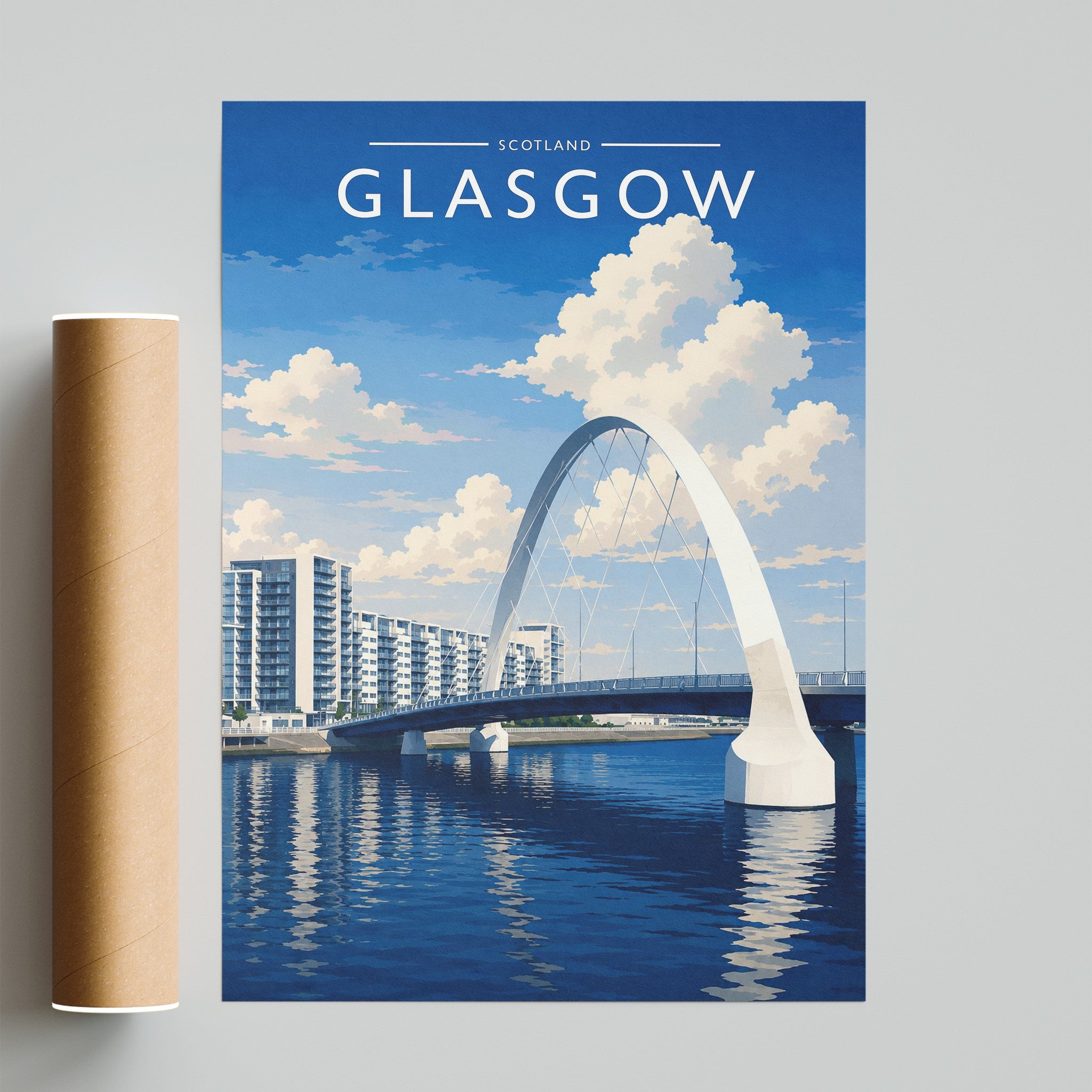 Glasgow #5 Travel Poster - fine art print with shipping tube