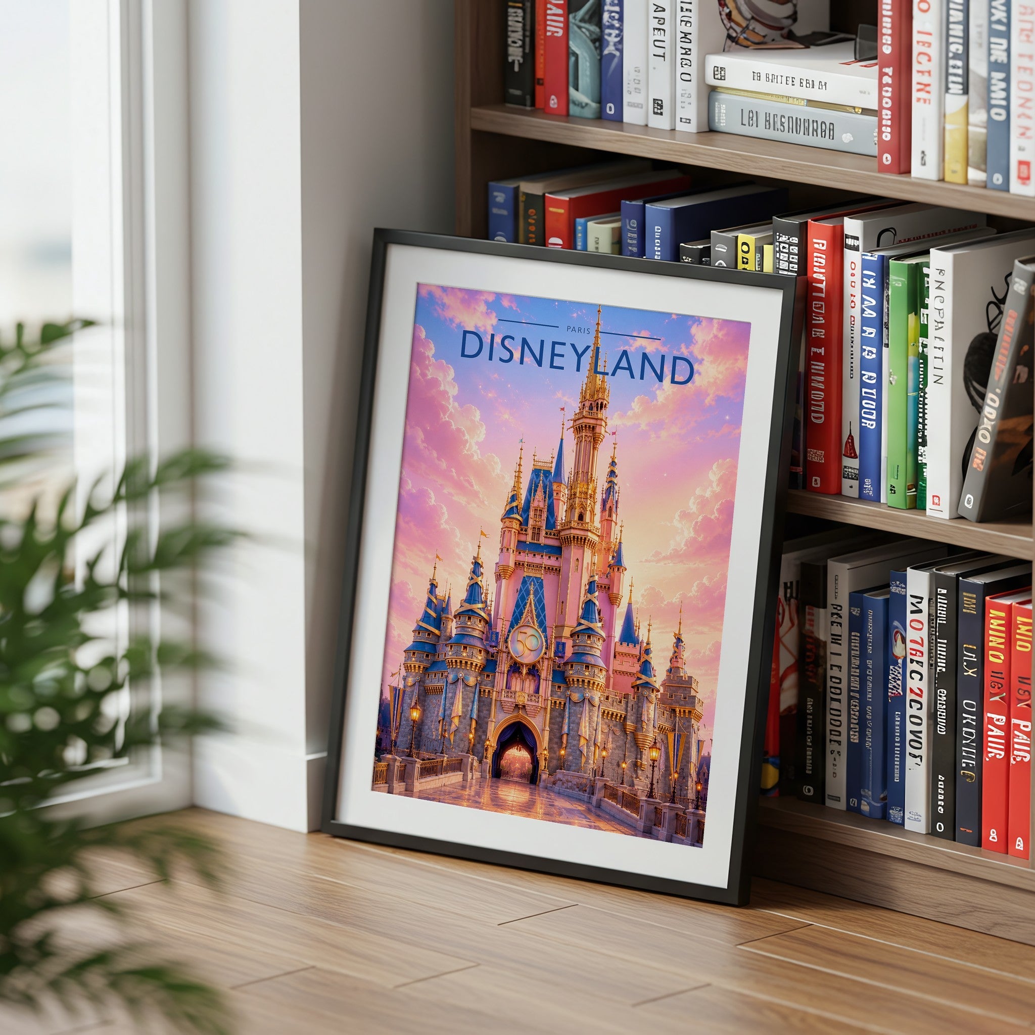Paris Travel Poster mounted in a black frame