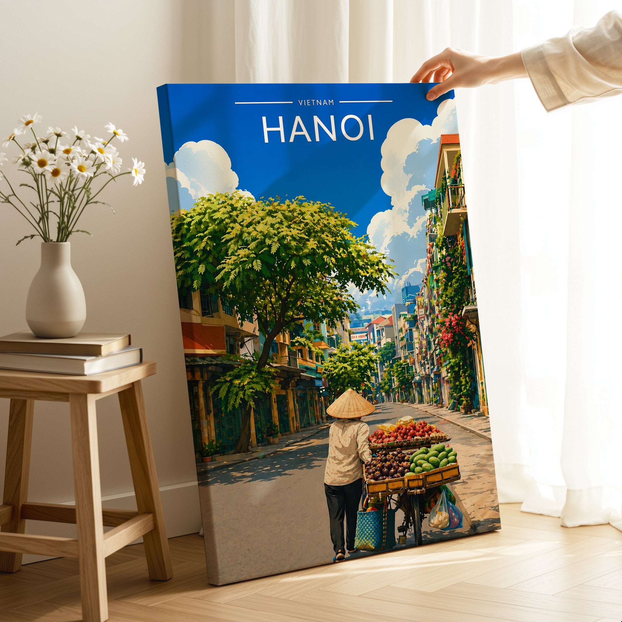 Hanoi #3 Travel Poster as a gallery-wrapped canvas