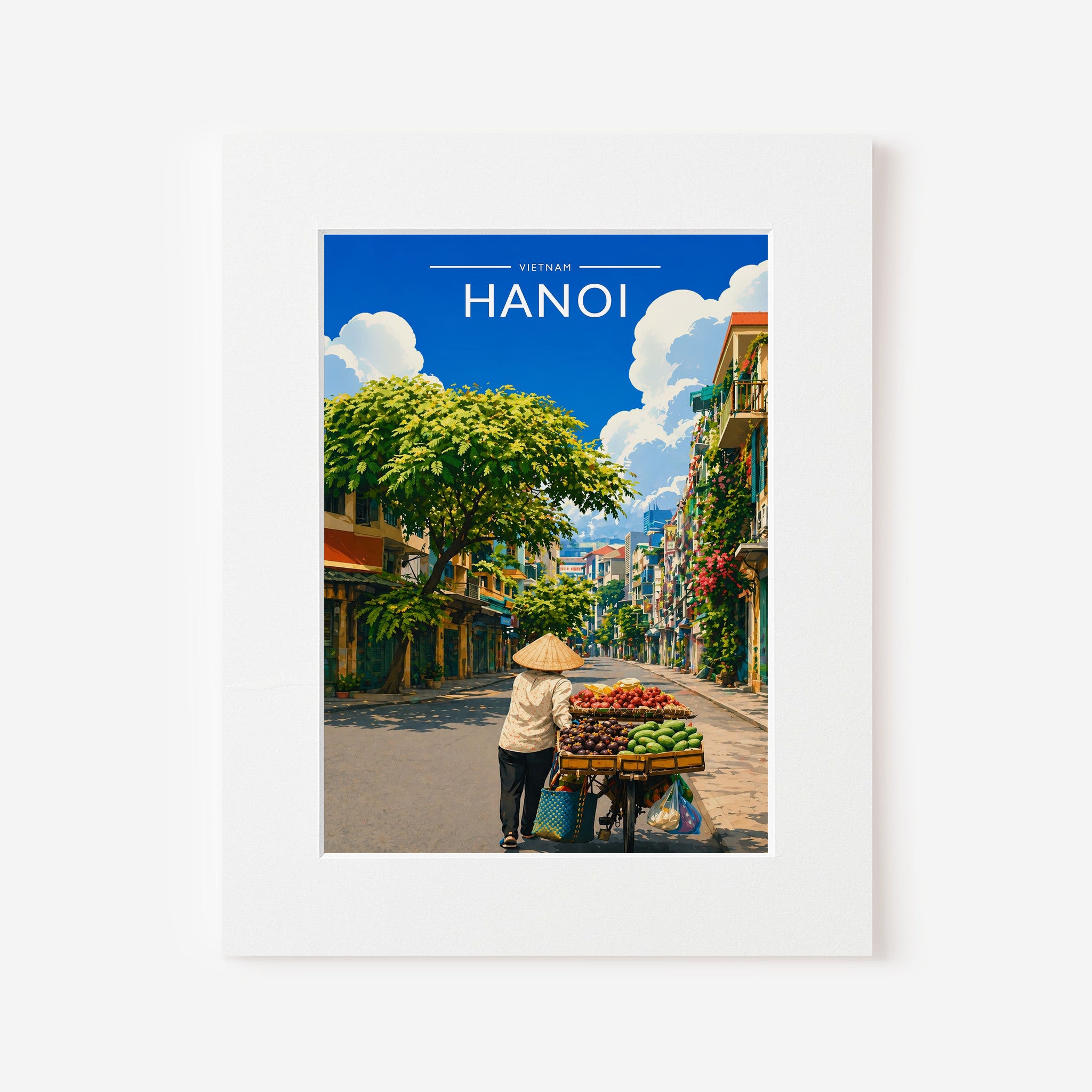 Hanoi #3 Travel Poster in a white mount