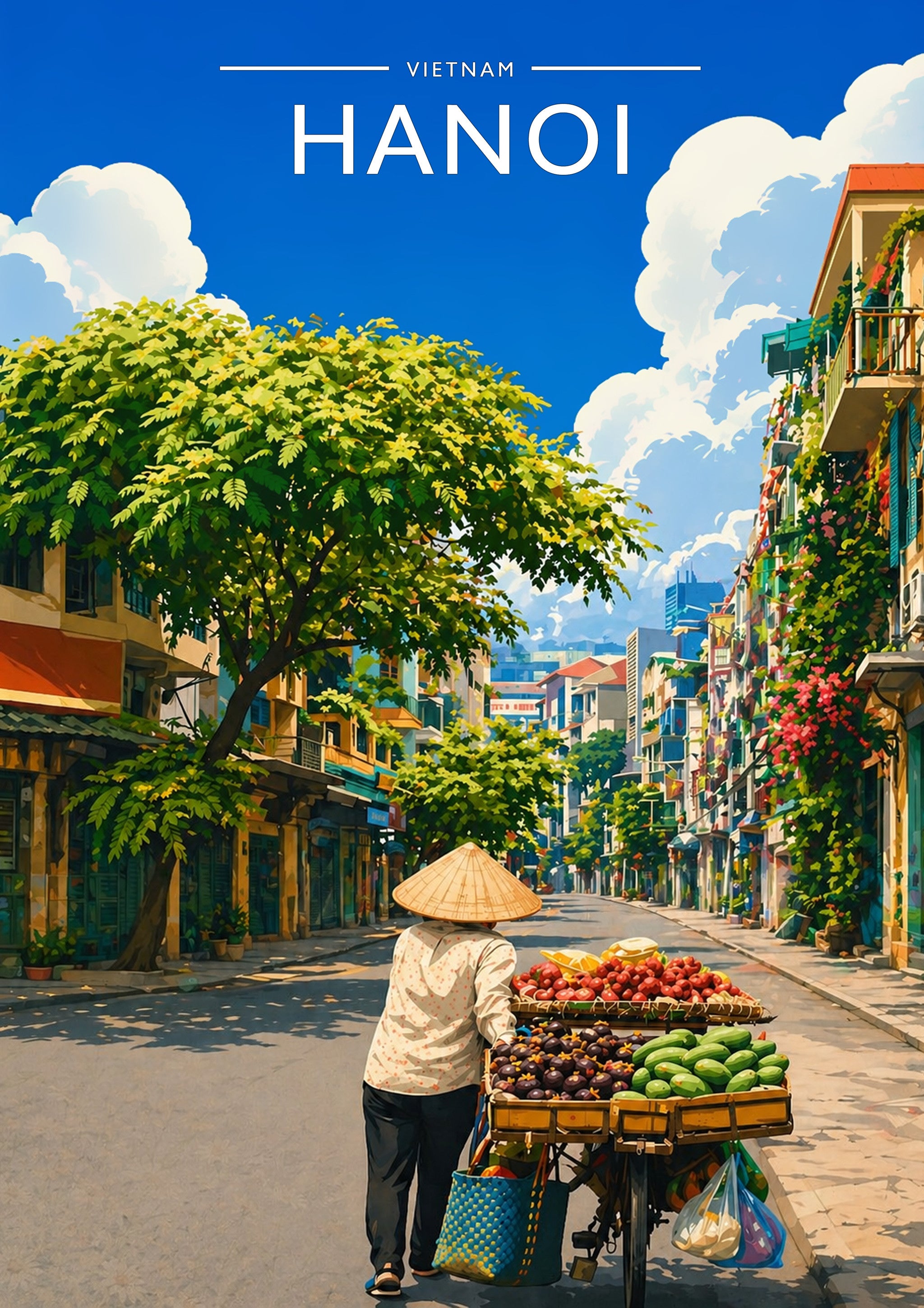Hanoi #3 Travel Poster - A4 travel poster print