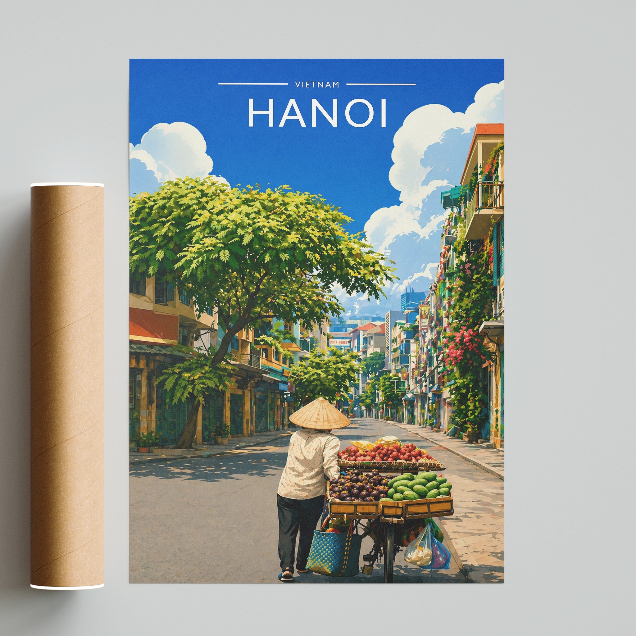 Hanoi #3 Travel Poster - fine art print with shipping tube