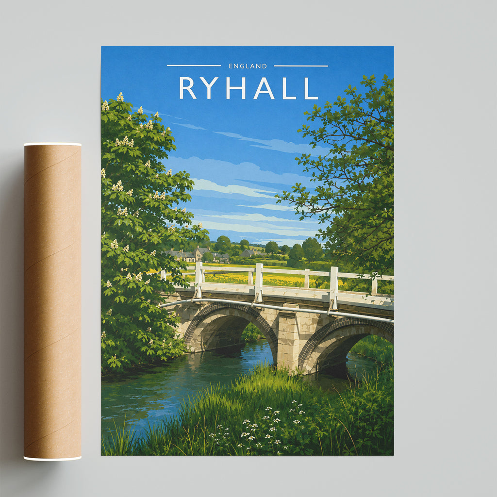 Ryhall Travel Poster - fine art print with shipping tube