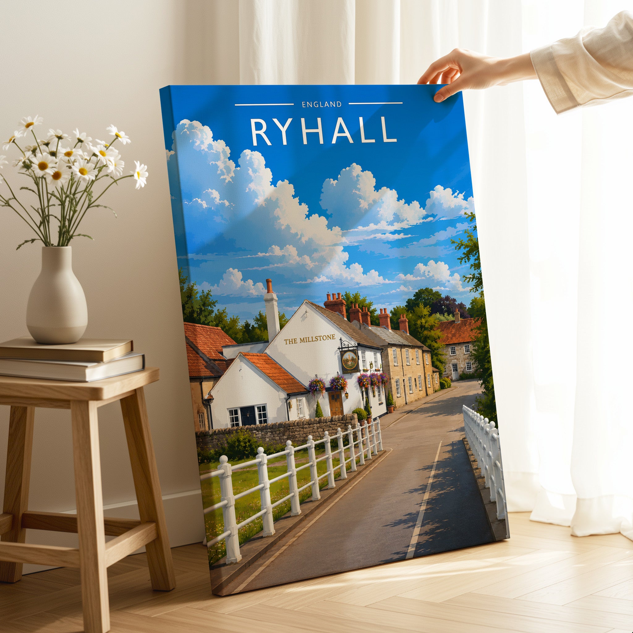 Ryhall #2 Travel Poster as a gallery-wrapped canvas